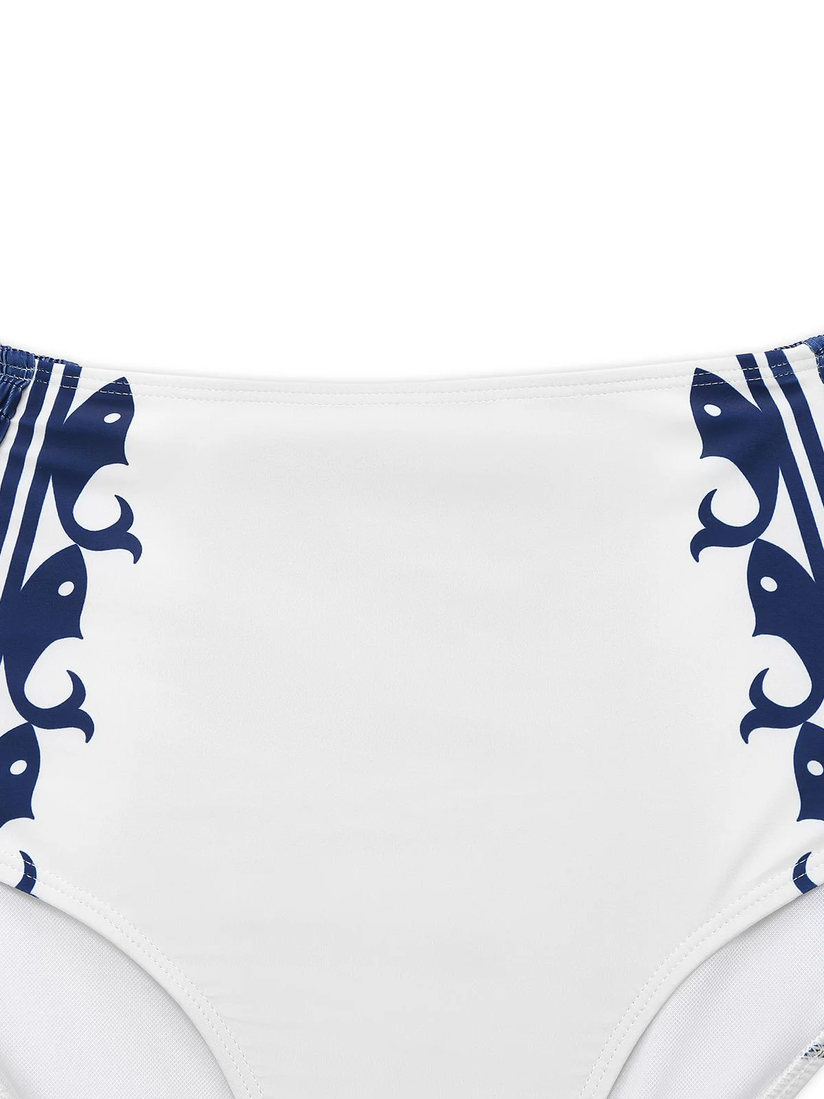 White 1940s Navy Style Whale Swimsuit - Image 4