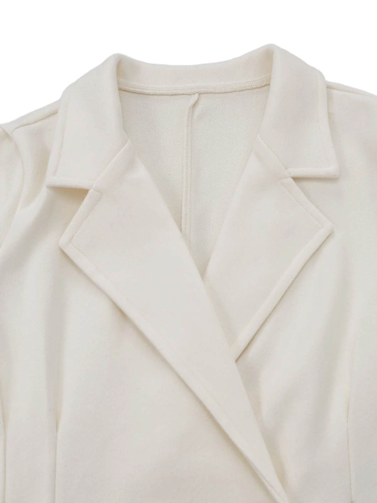 White 1940s Pearl Button Faux-Wool Coat - Image 4