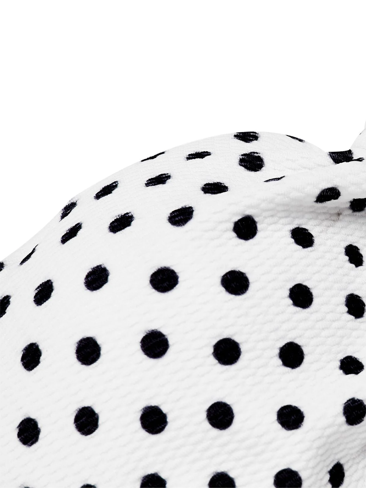 White 1940s Polka Dot Lace Up Halter Swimsuit - Image 4