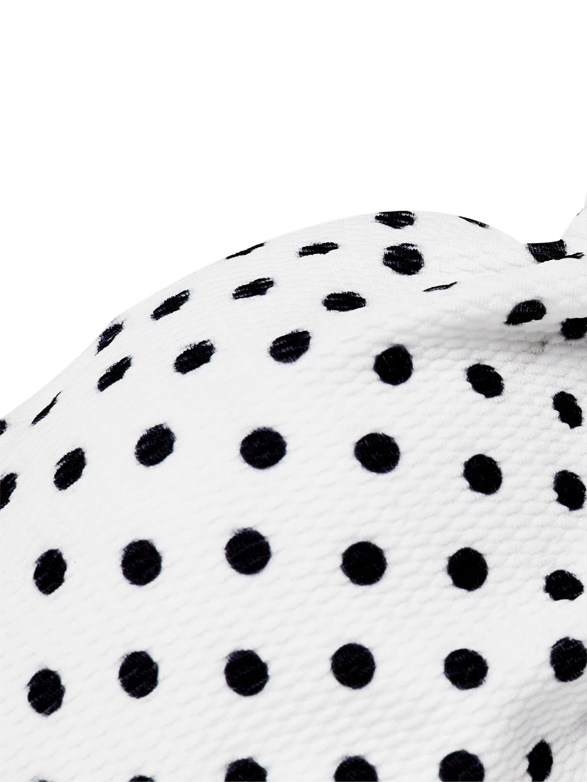 White 1940s Polka Dot Lace Up Halter Swimsuit - Image 4