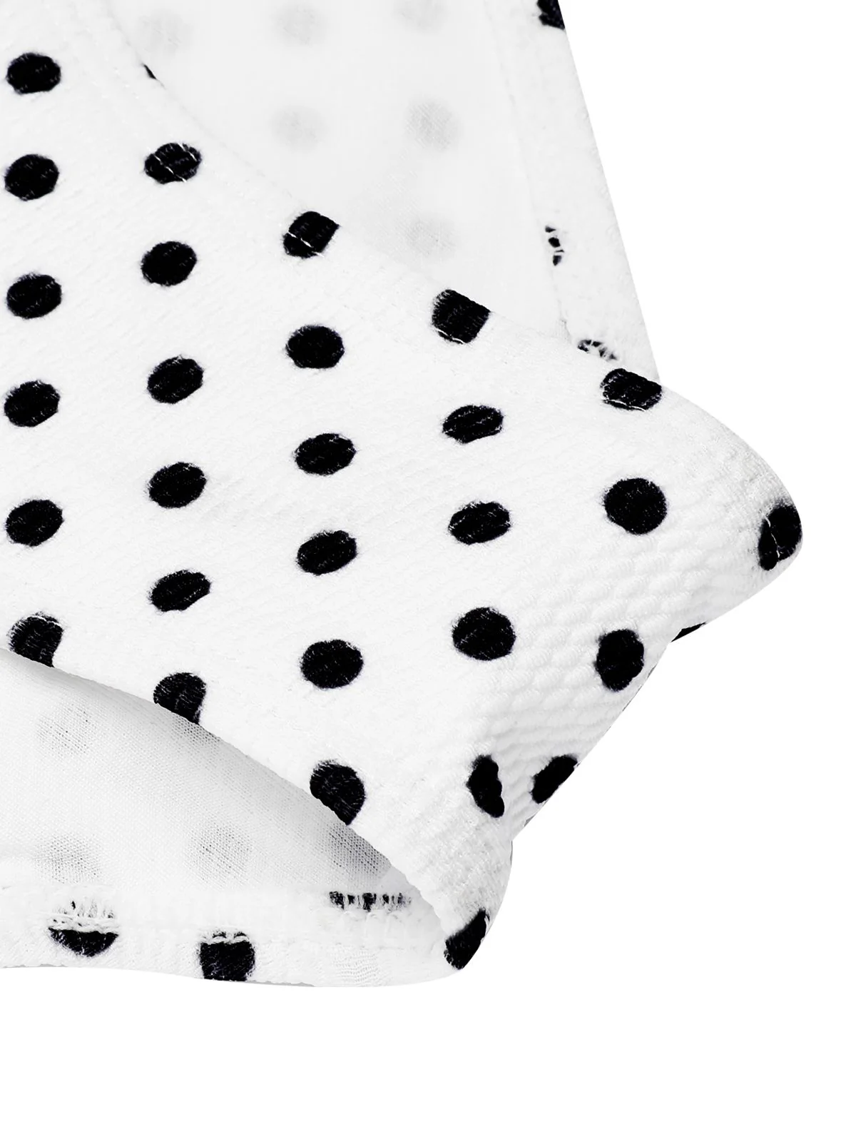 White 1940s Polka Dot Lace Up Halter Swimsuit - Image 6
