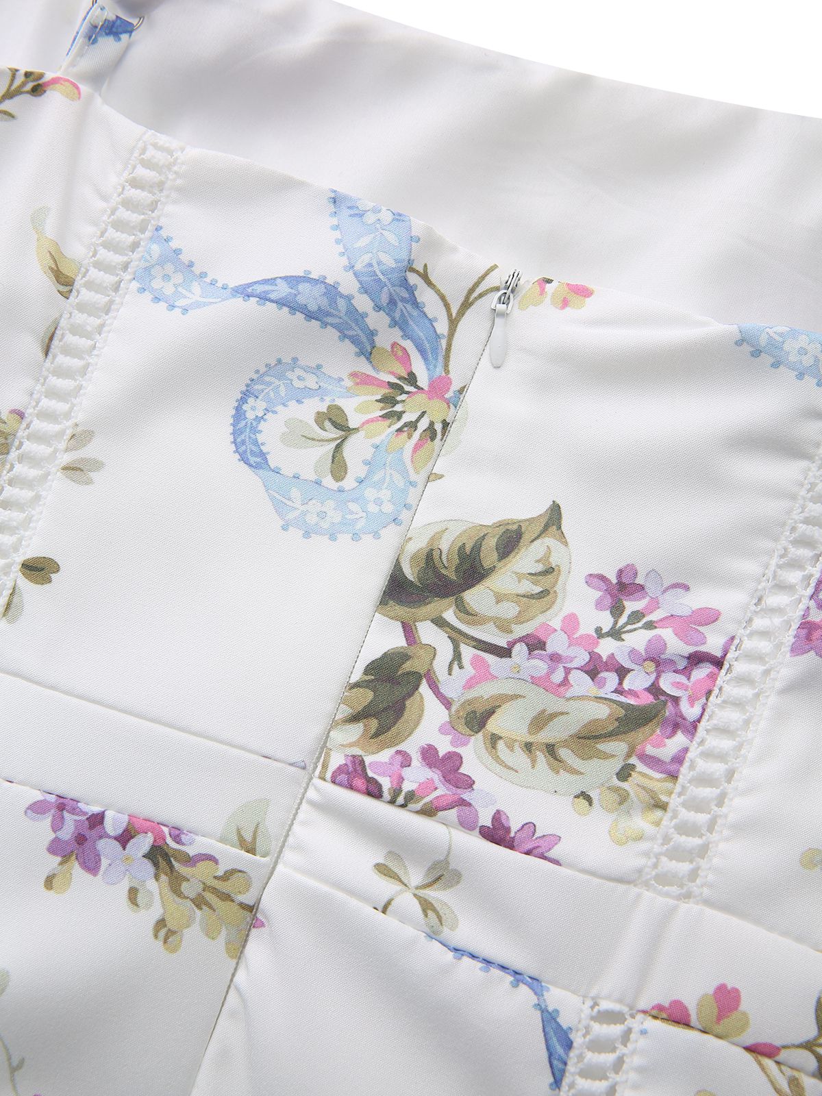White 1940s Slip Floral Corset Tea Dress - Image 7