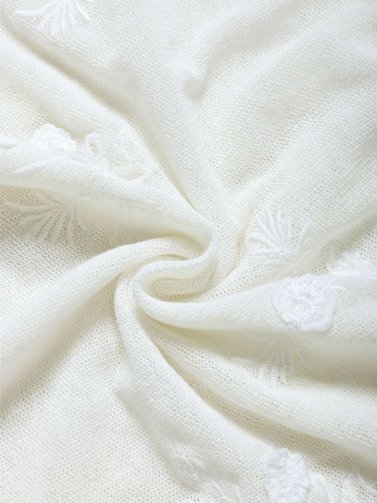 [Pre-Sale] White 1950s 3D Floral Embroidery Mesh Cover-up - Image 6