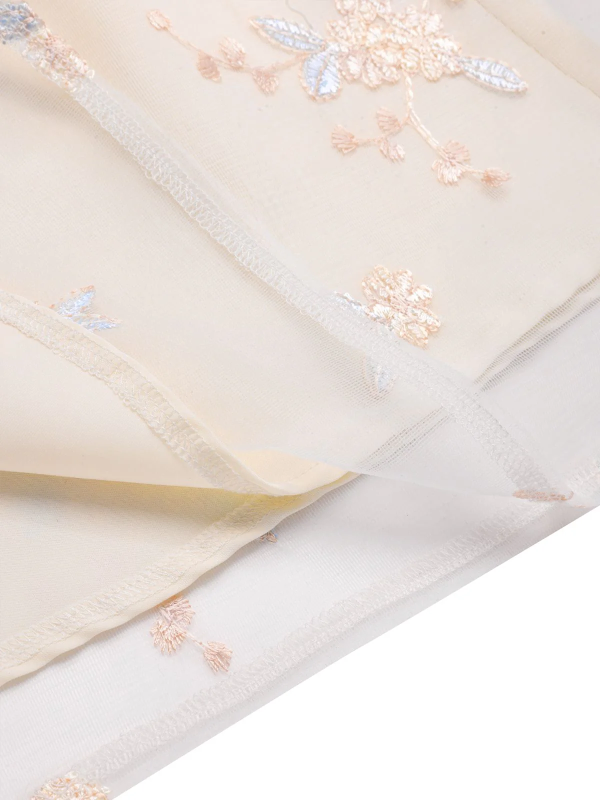 White 1950s Deep V-Neck Embroidered Floral Dress - Image 10