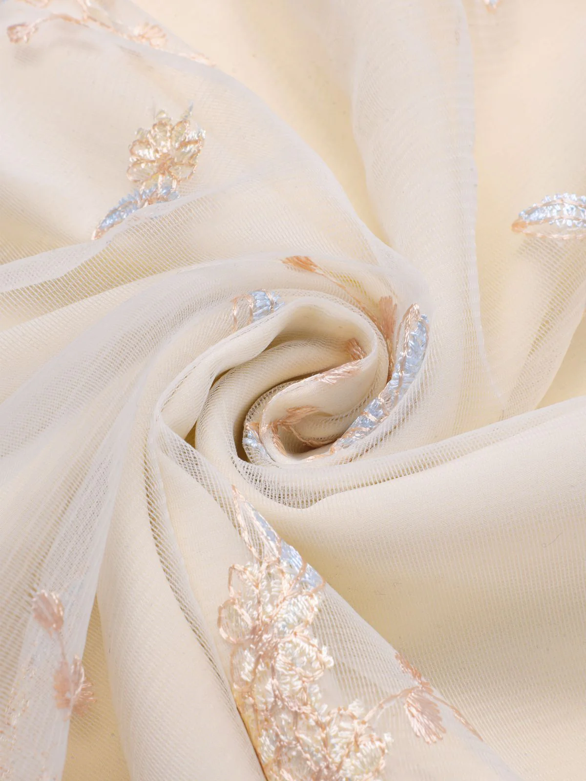 White 1950s Deep V-Neck Embroidered Floral Dress - Image 9