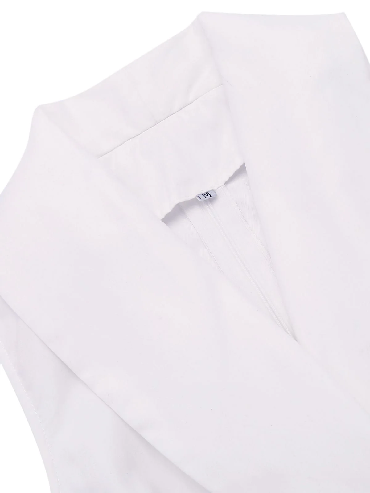 White 1950s Halter Belted Swing Dress - Image 7