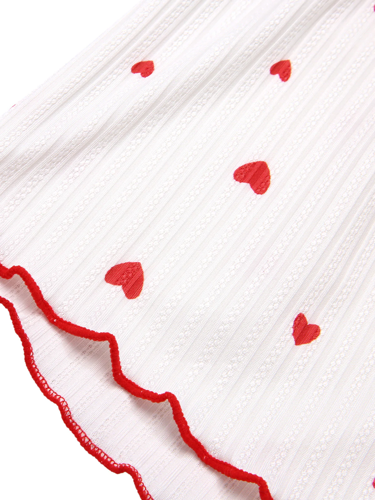 White 1950s Heart Spaghetti Straps Pajamas - Image 4