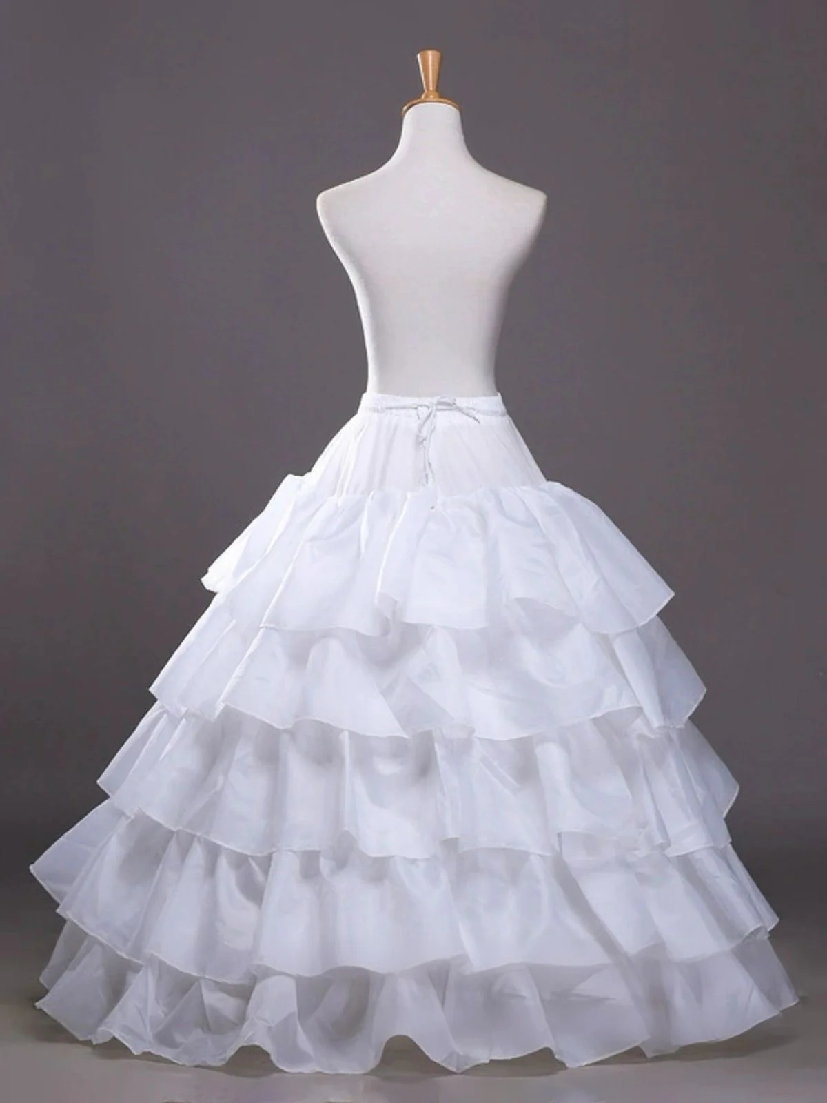 White 1950s Multi-Layered Ruffled Petticoat - Image 3