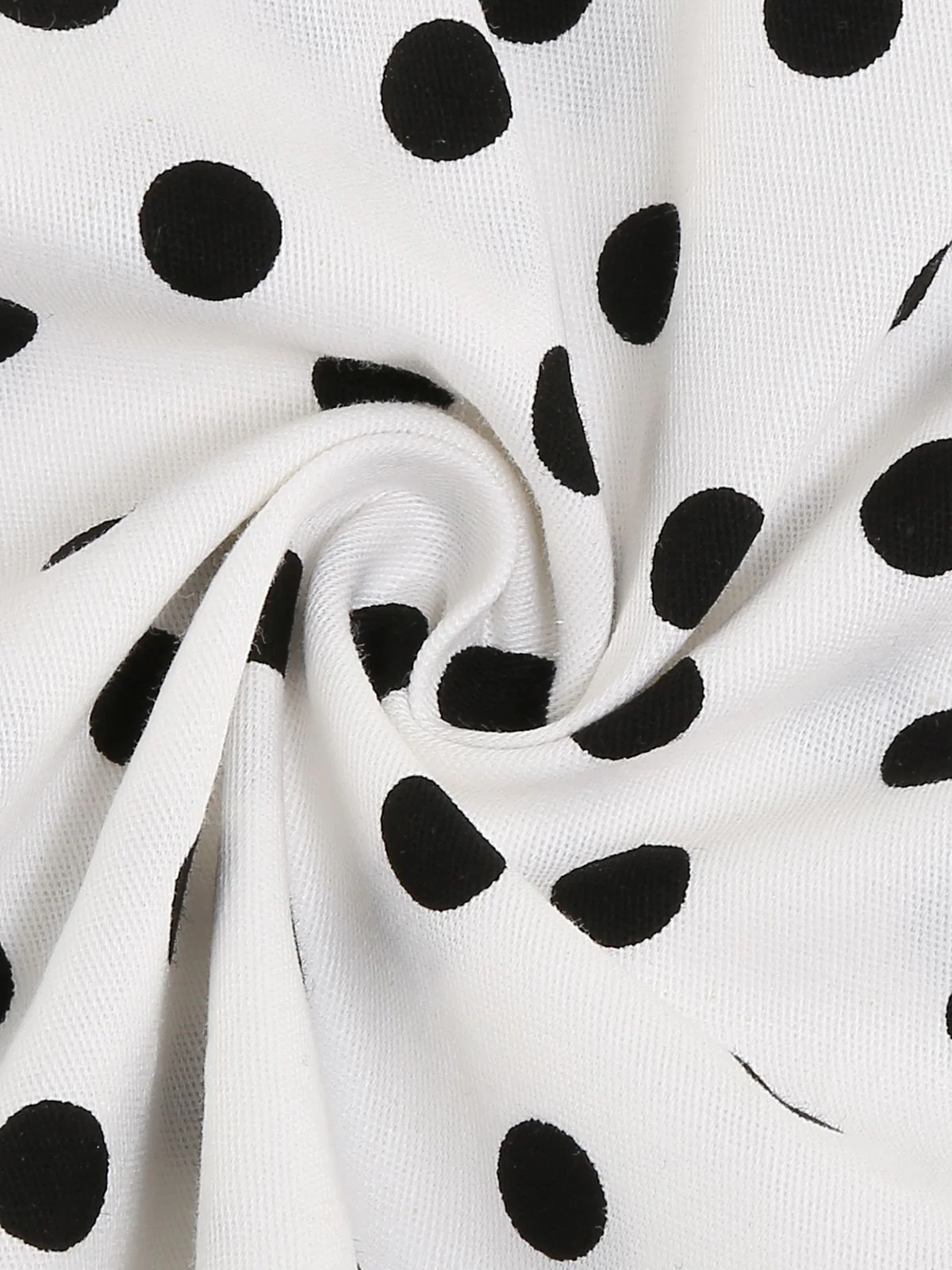 White 1950s Polka Dot Lapel Swing Dress - Image 6