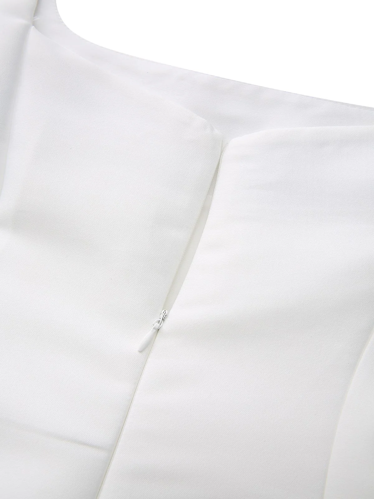 White 1950s Solid Wide Strap Evening Dress - Image 6