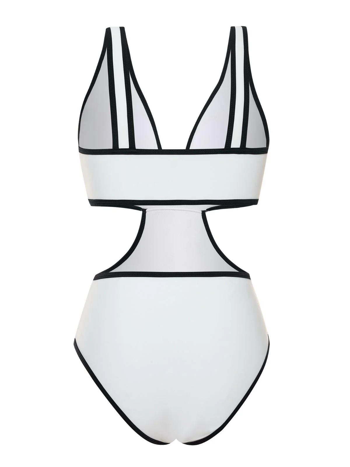 White 1950s Waist Hollow Binding Bow Swimsuit - Image 2
