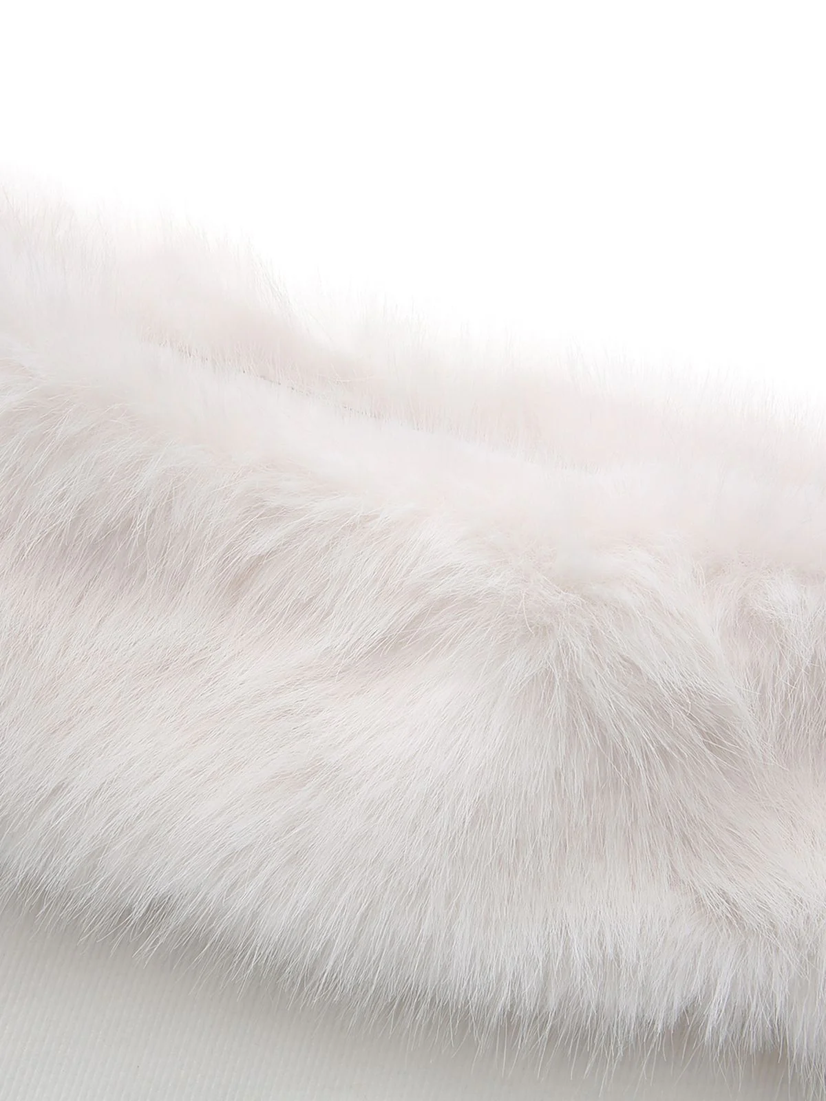 White 1960s Christmas Faux Fur Trim Off-Shoulder Dress - Image 4