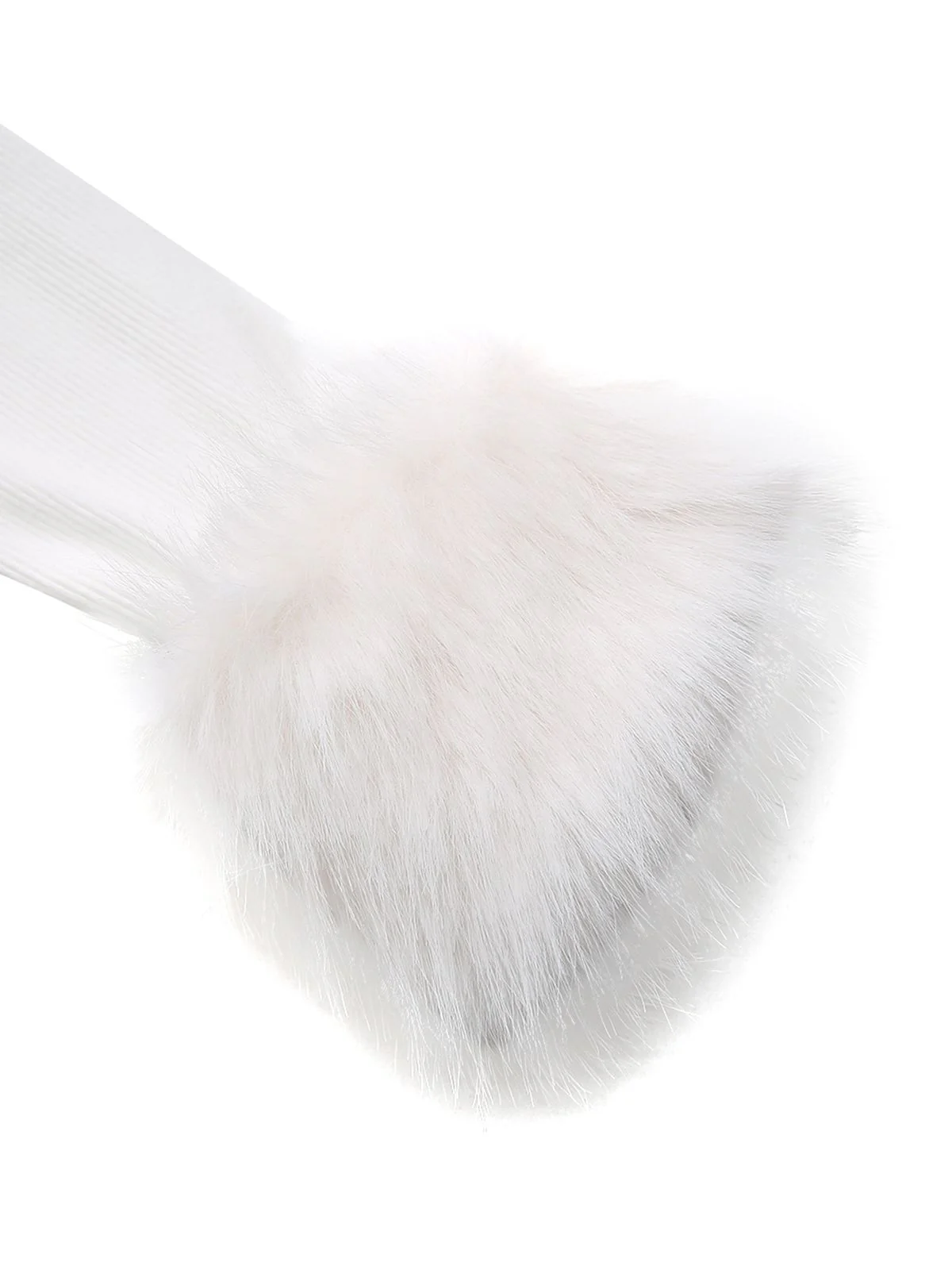 White 1960s Christmas Faux Fur Trim Off-Shoulder Dress - Image 6