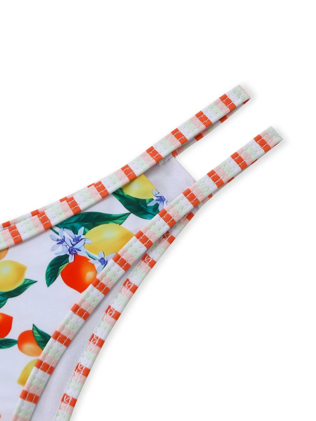 White 1960s Citrus Triangle-Strap Bikini Set - Image 7