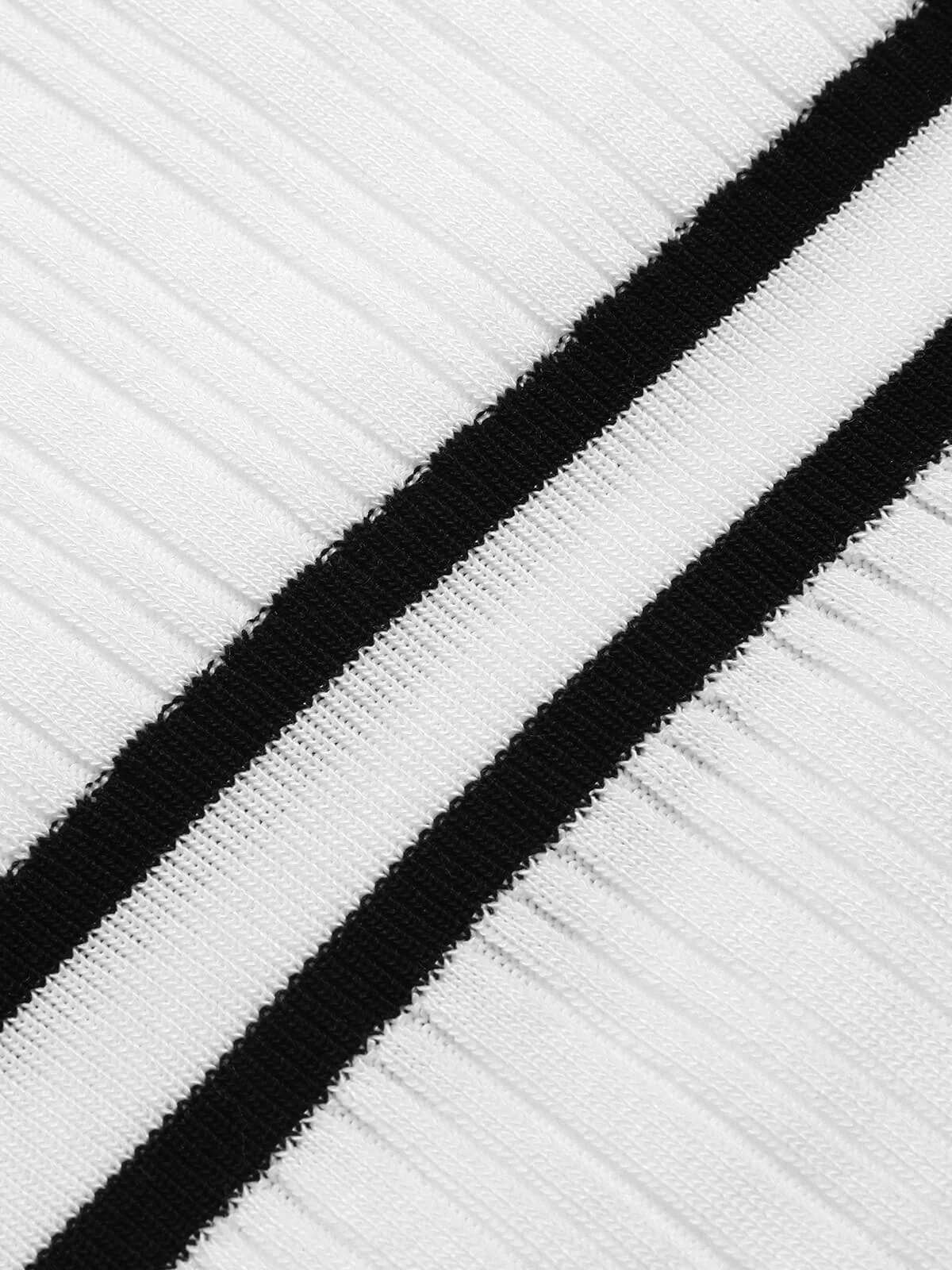 White 1960s Contrast Binding Knit Dress - Image 4