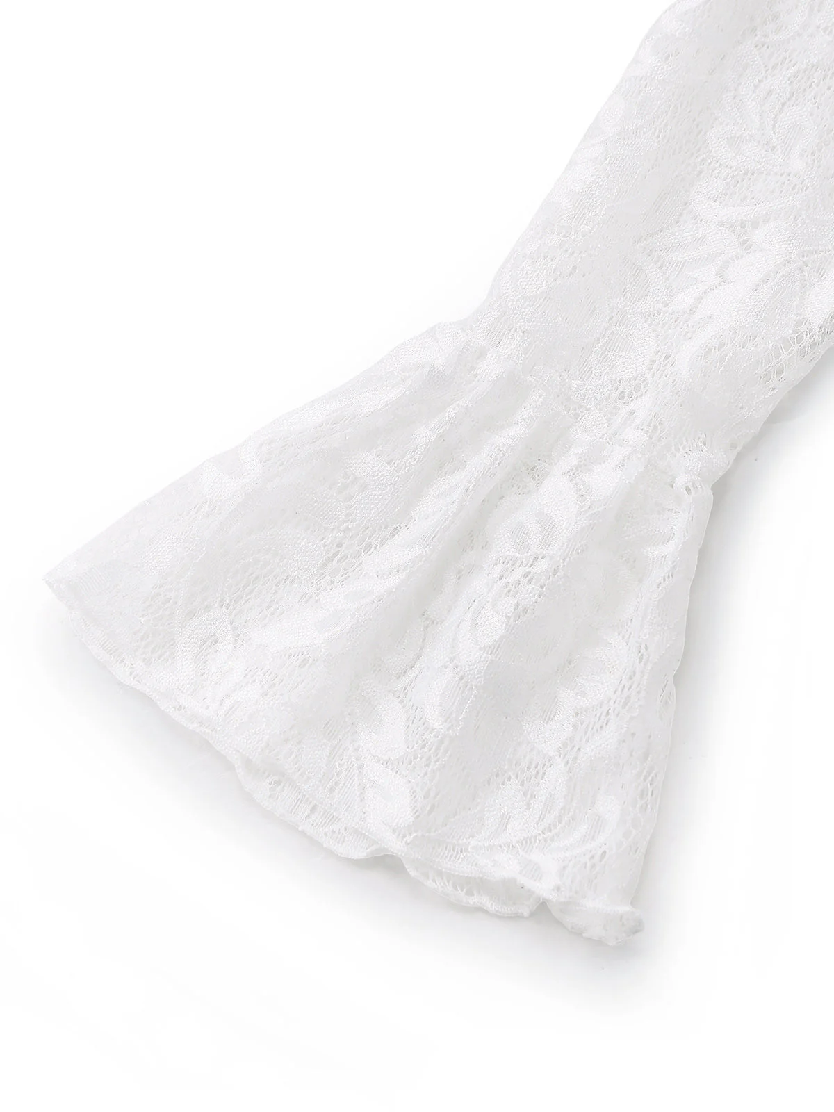 [Pre-Sale] White 1960s Lace Flared Sleeve Ruffle Maxi Cover-Up - Image 7