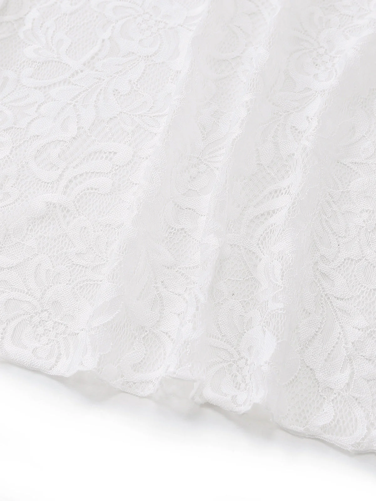 [Pre-Sale] White 1960s Lace Flared Sleeve Ruffle Maxi Cover-Up - Image 8