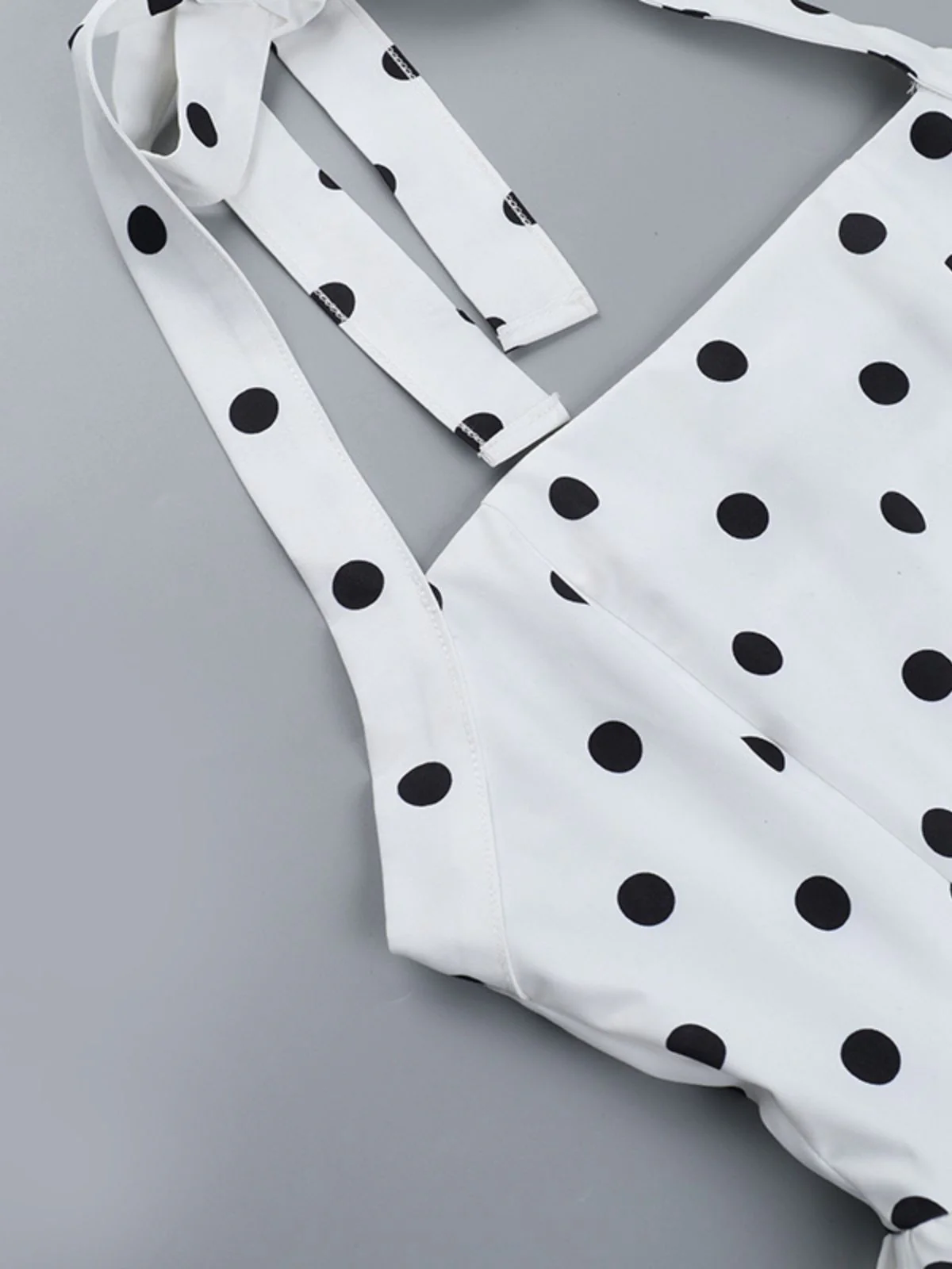 White 1960s Polka Dots Halter Tutu Dress - Image 7
