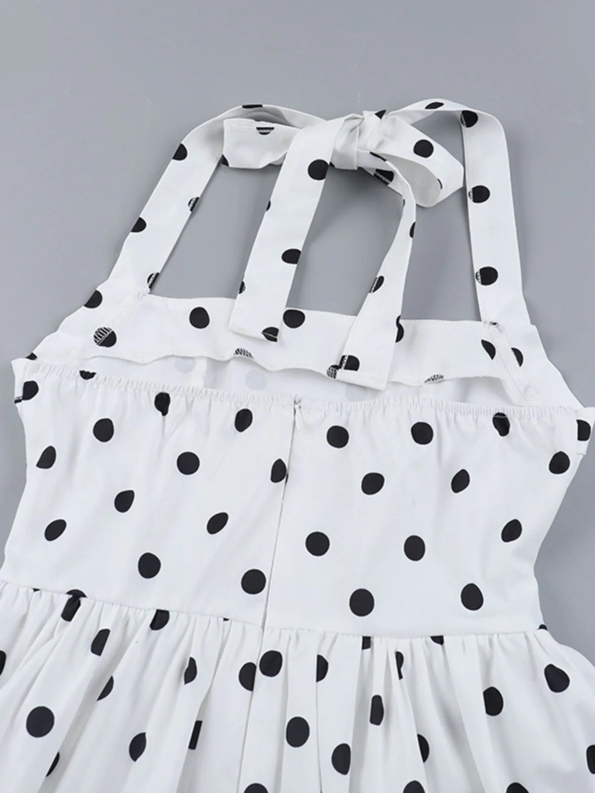 White 1960s Polka Dots Halter Tutu Dress - Image 9