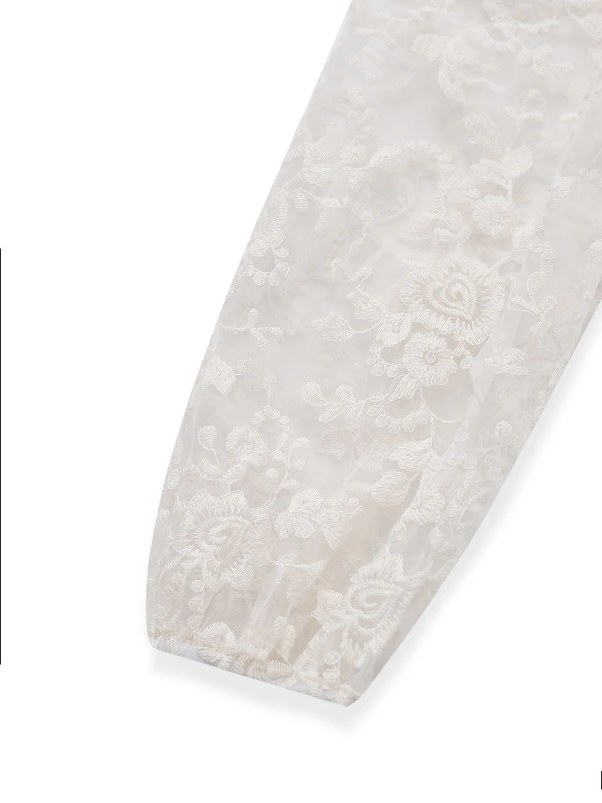 White 1960s Solid Pure Cotton Lace Dress - Image 4