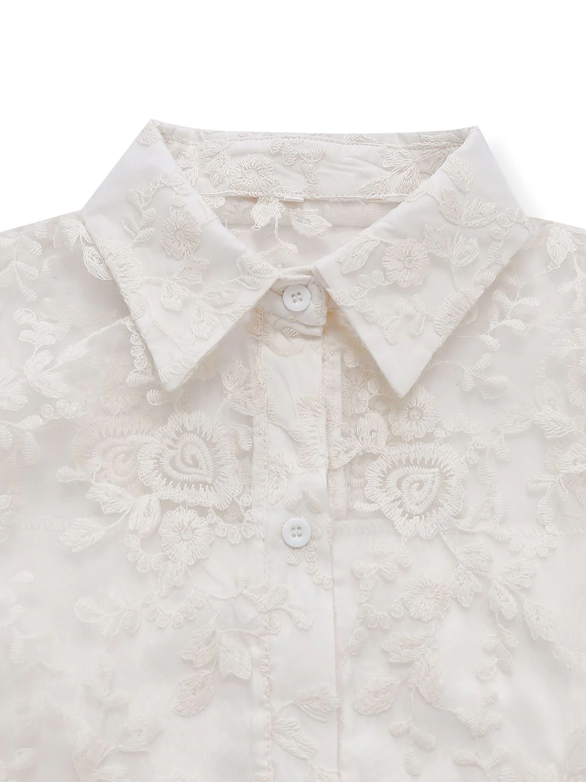White 1960s Solid Pure Cotton Lace Dress - Image 5