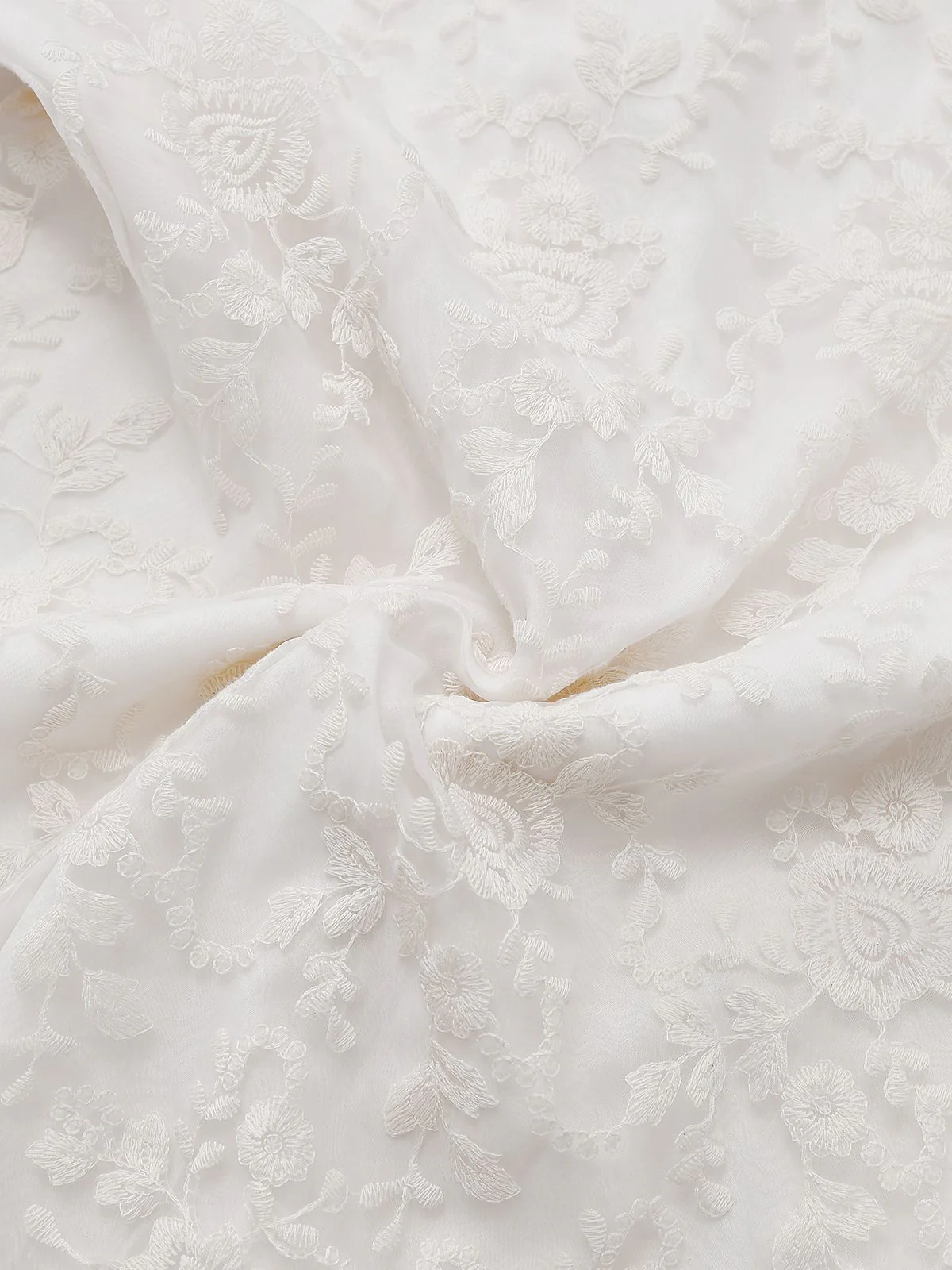 White 1960s Solid Pure Cotton Lace Dress - Image 6