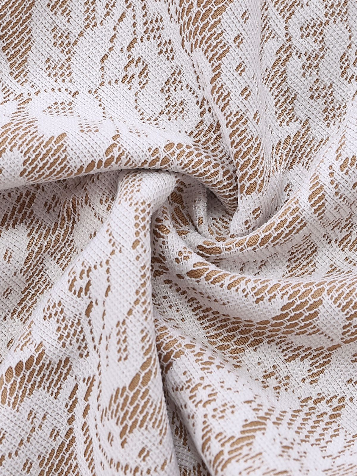 White 1970s Lace Long-Sleeve Flared Legs Jumpsuit - Image 7