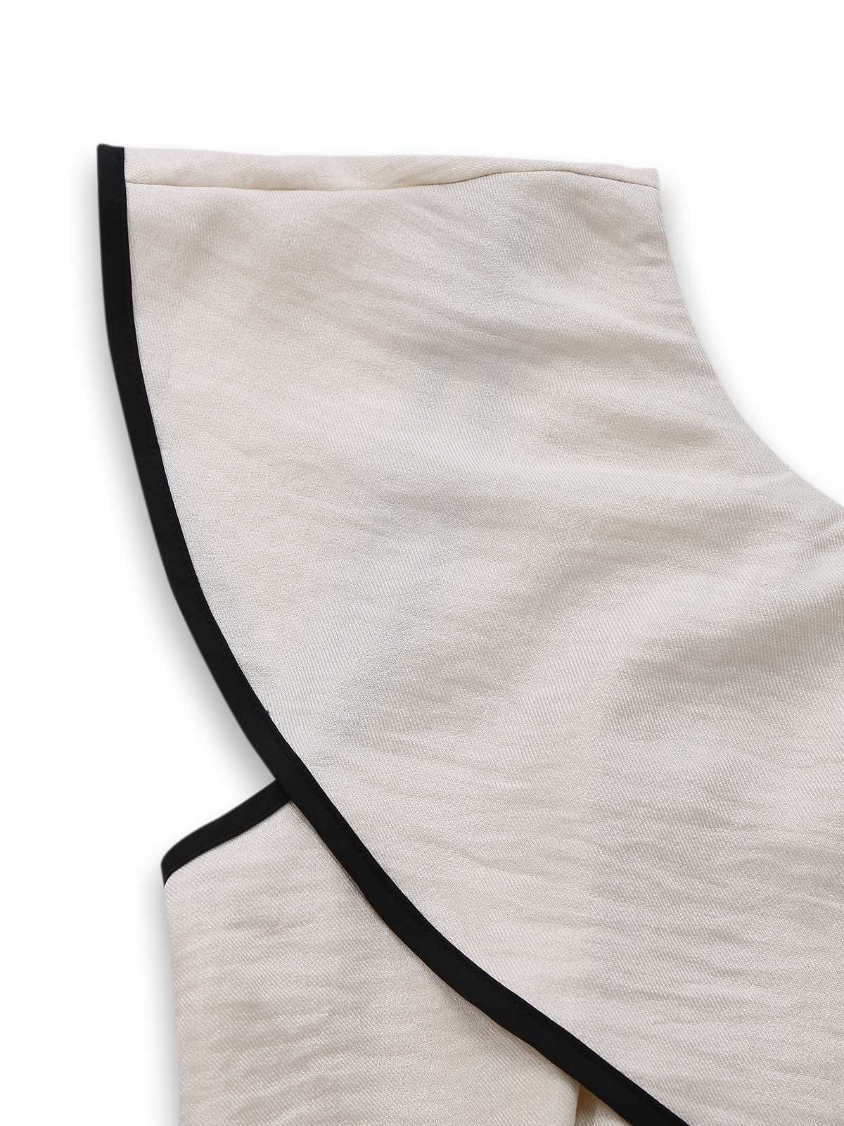 White 1970s One-Shoulder Ruffled Belted Jumpsuit - Image 6