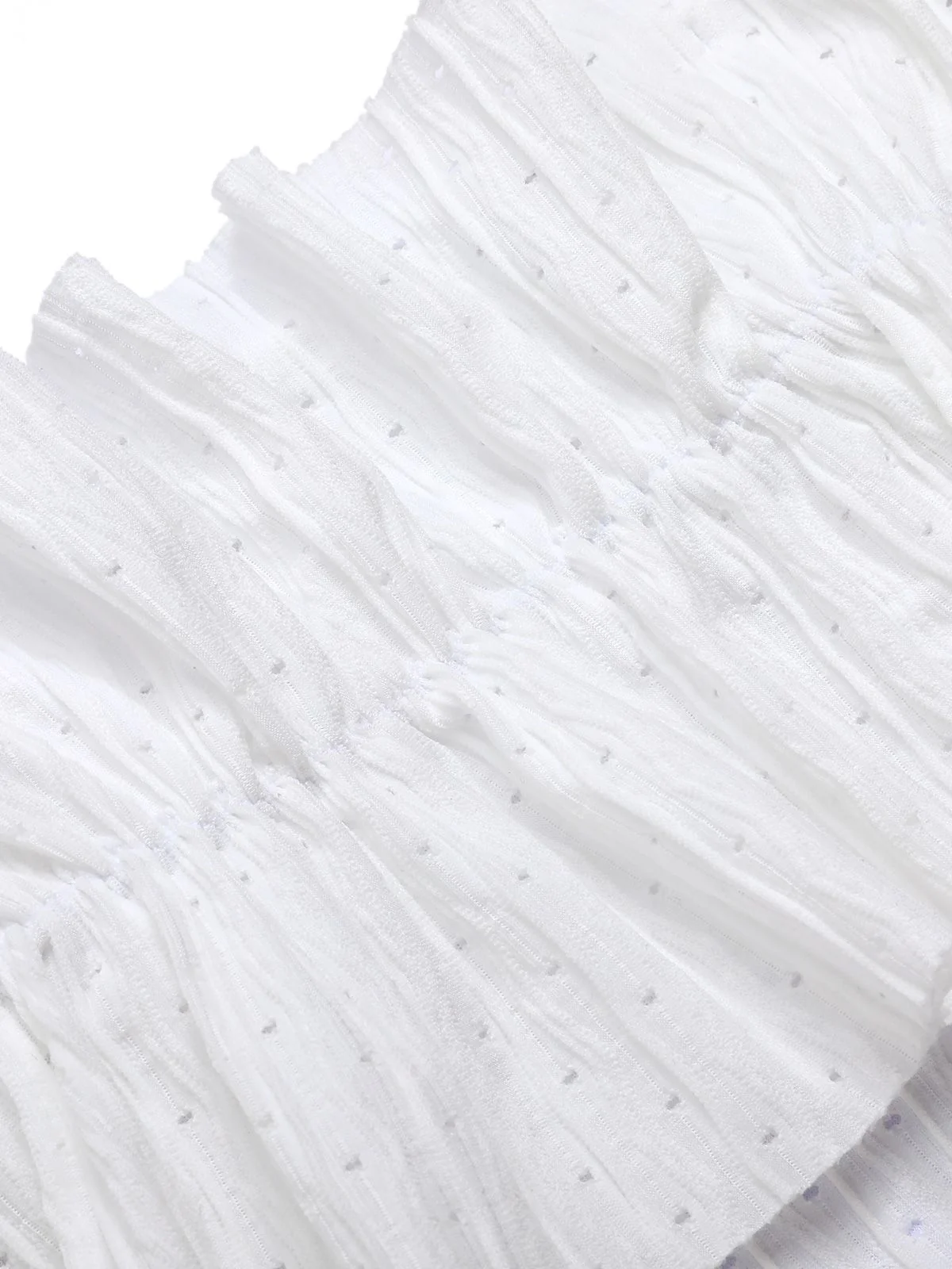 White 1970s Solid Ruffles Bandeau Swimsuit - Image 4