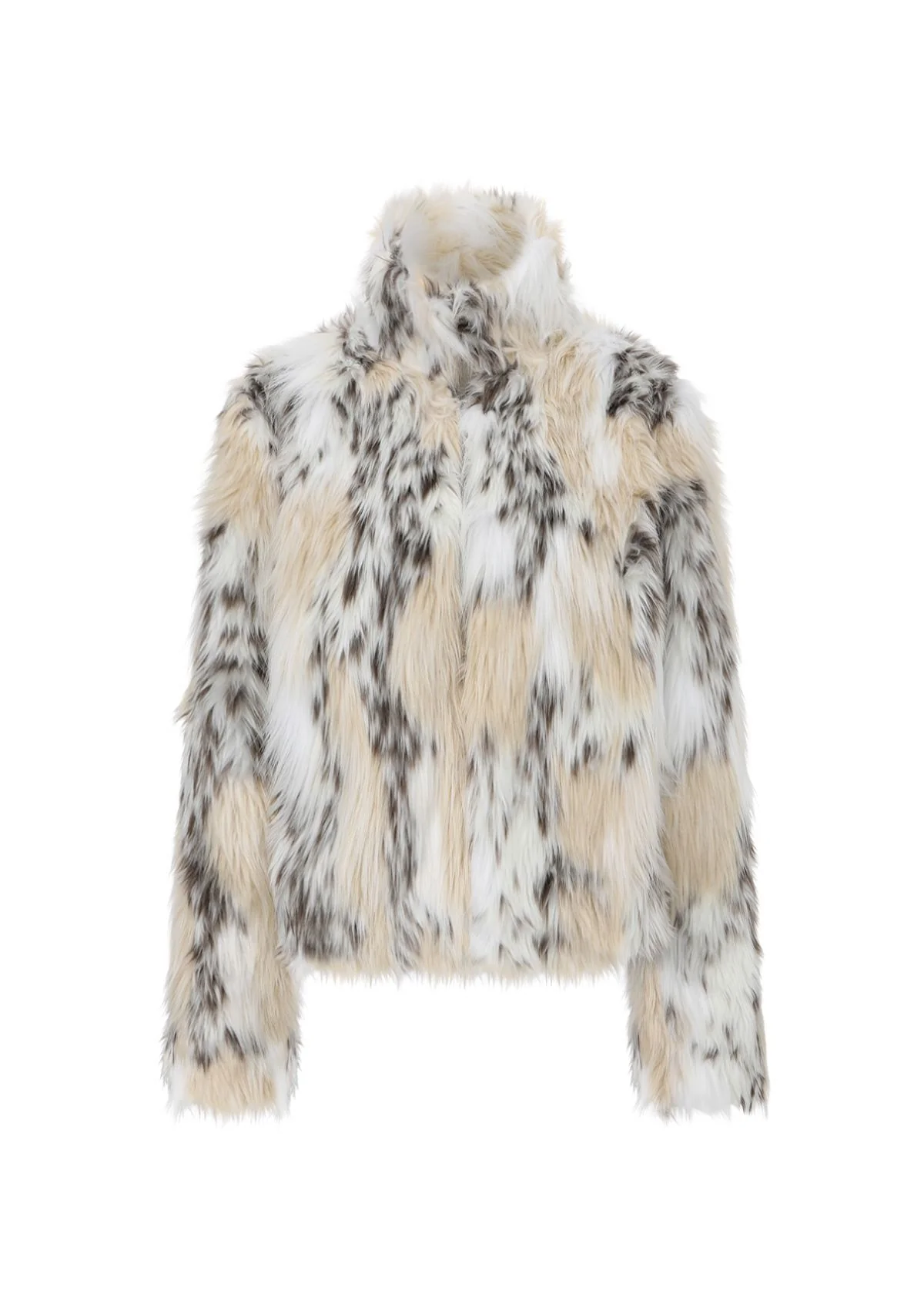 White 1980s Leopard Print Faux Fur Jacket - Image 2