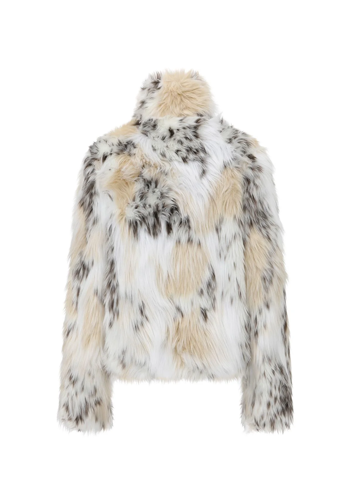 White 1980s Leopard Print Faux Fur Jacket - Image 3