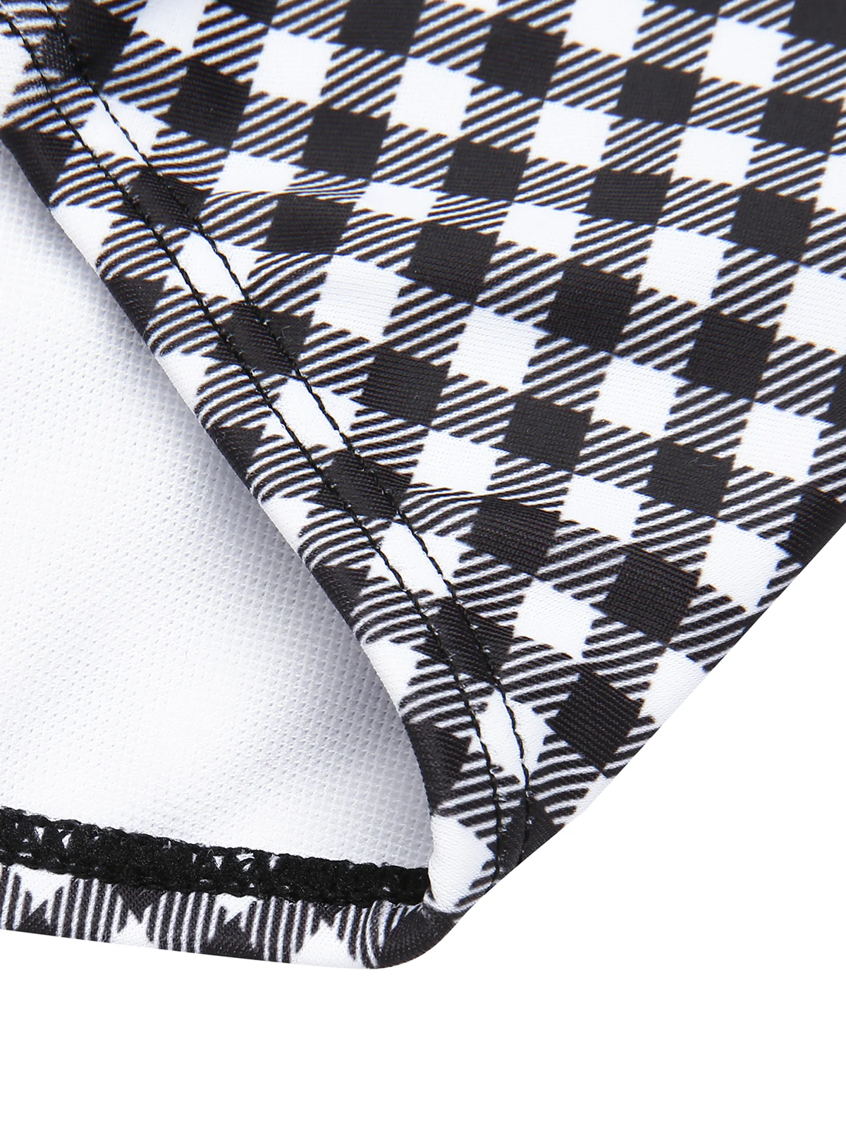 White&Black 1940s Plaid Suspenders Swimsuit - Image 6