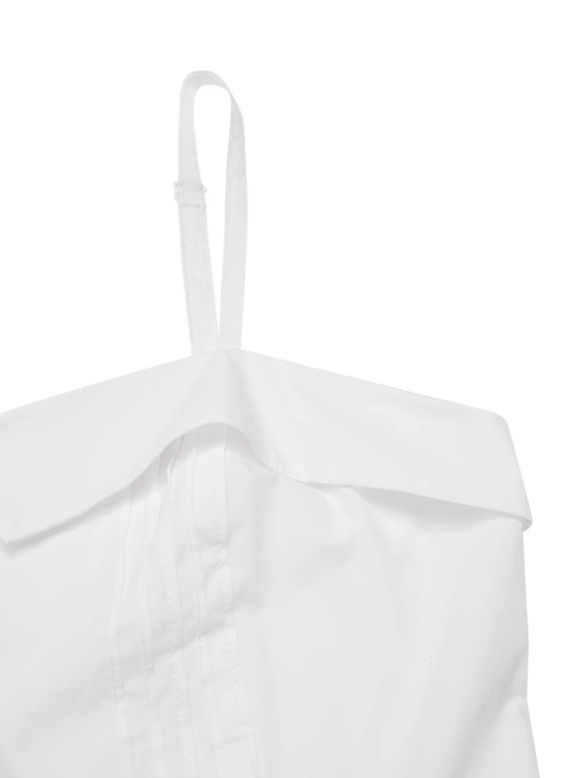 White & Black 1950s Cotton Spaghetti Straps Romper - Image 6