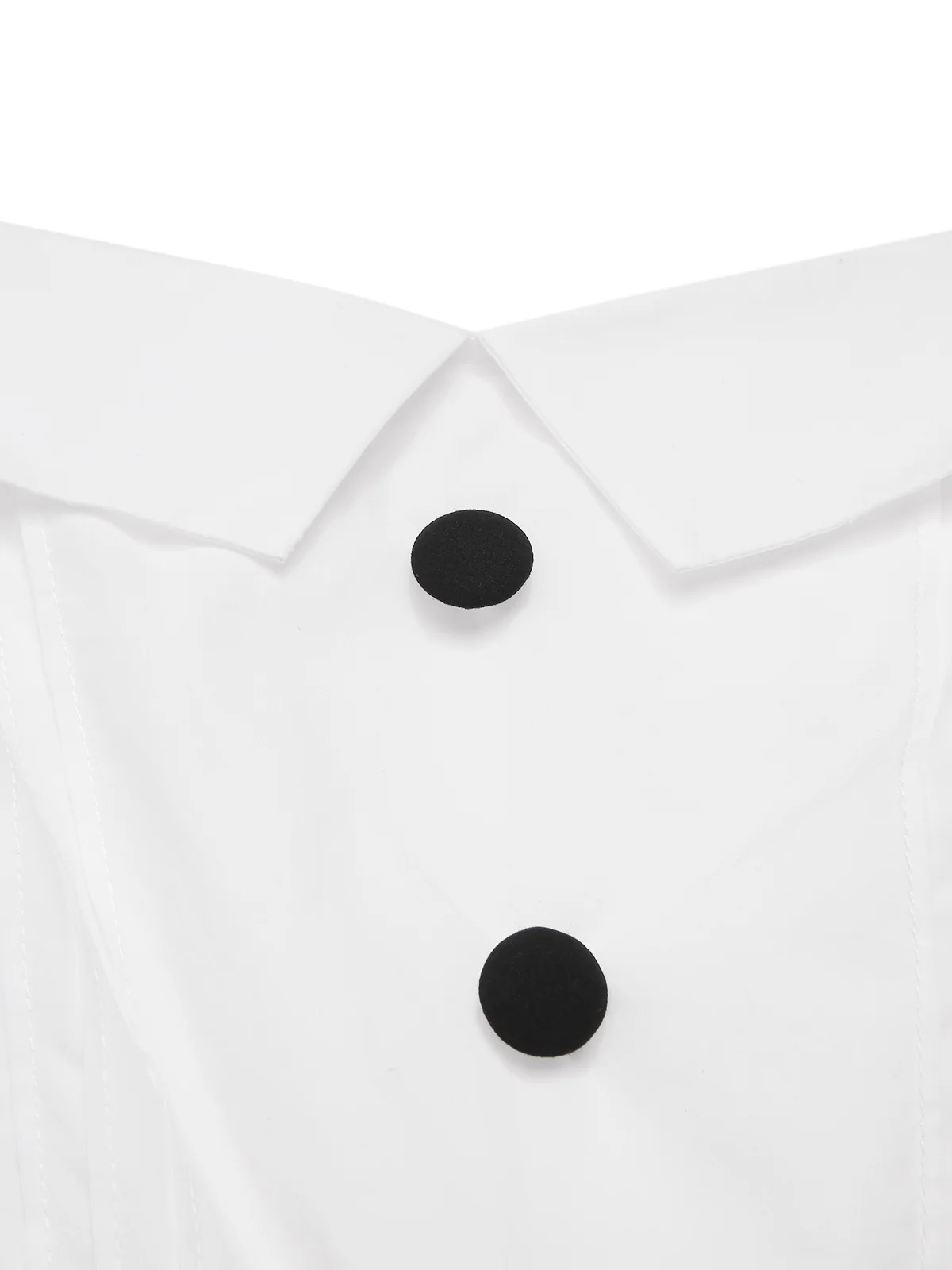 White & Black 1950s Cotton Spaghetti Straps Romper - Image 7