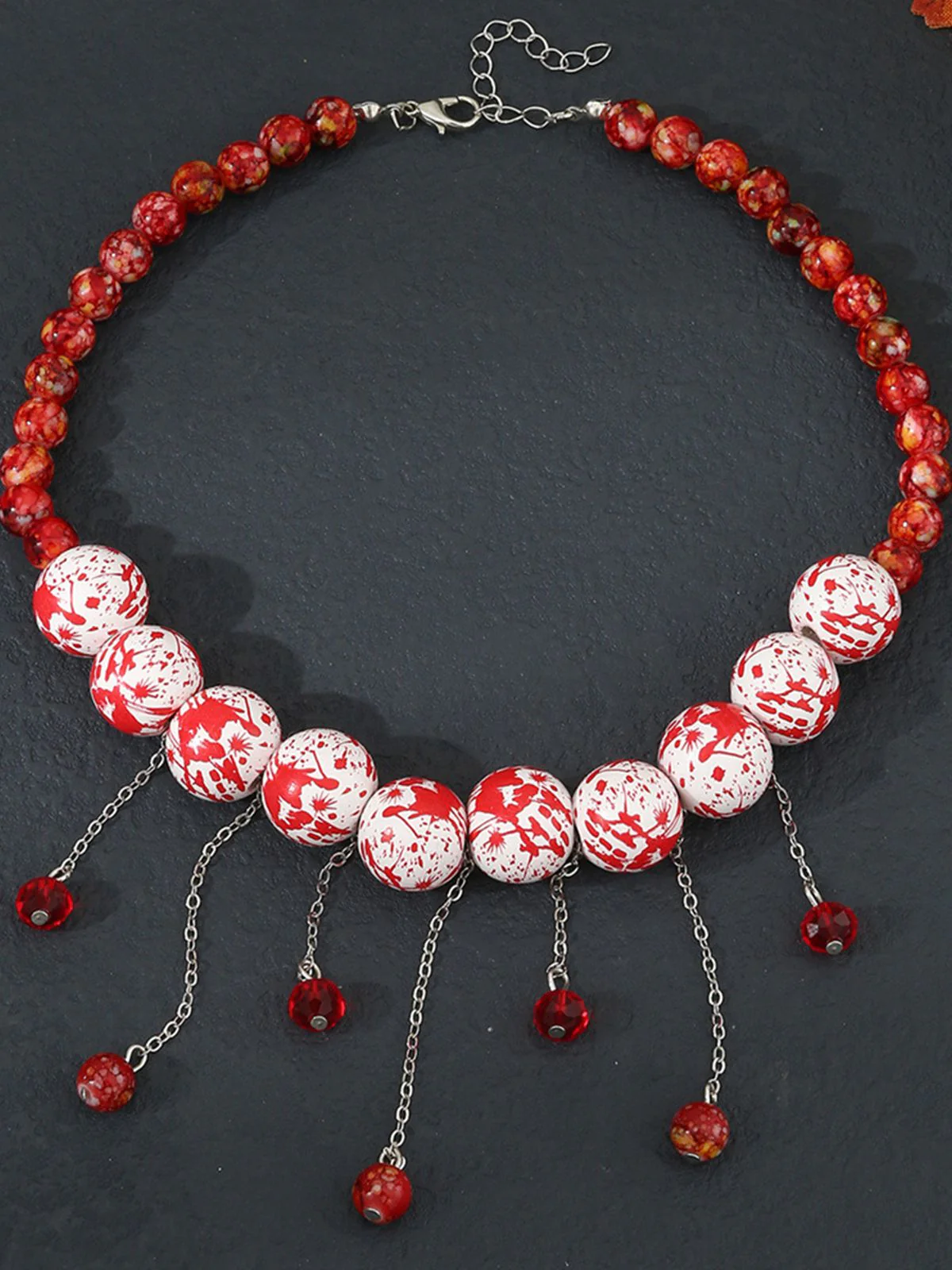 White Halloween Blood Gothic Necklace - Image 3