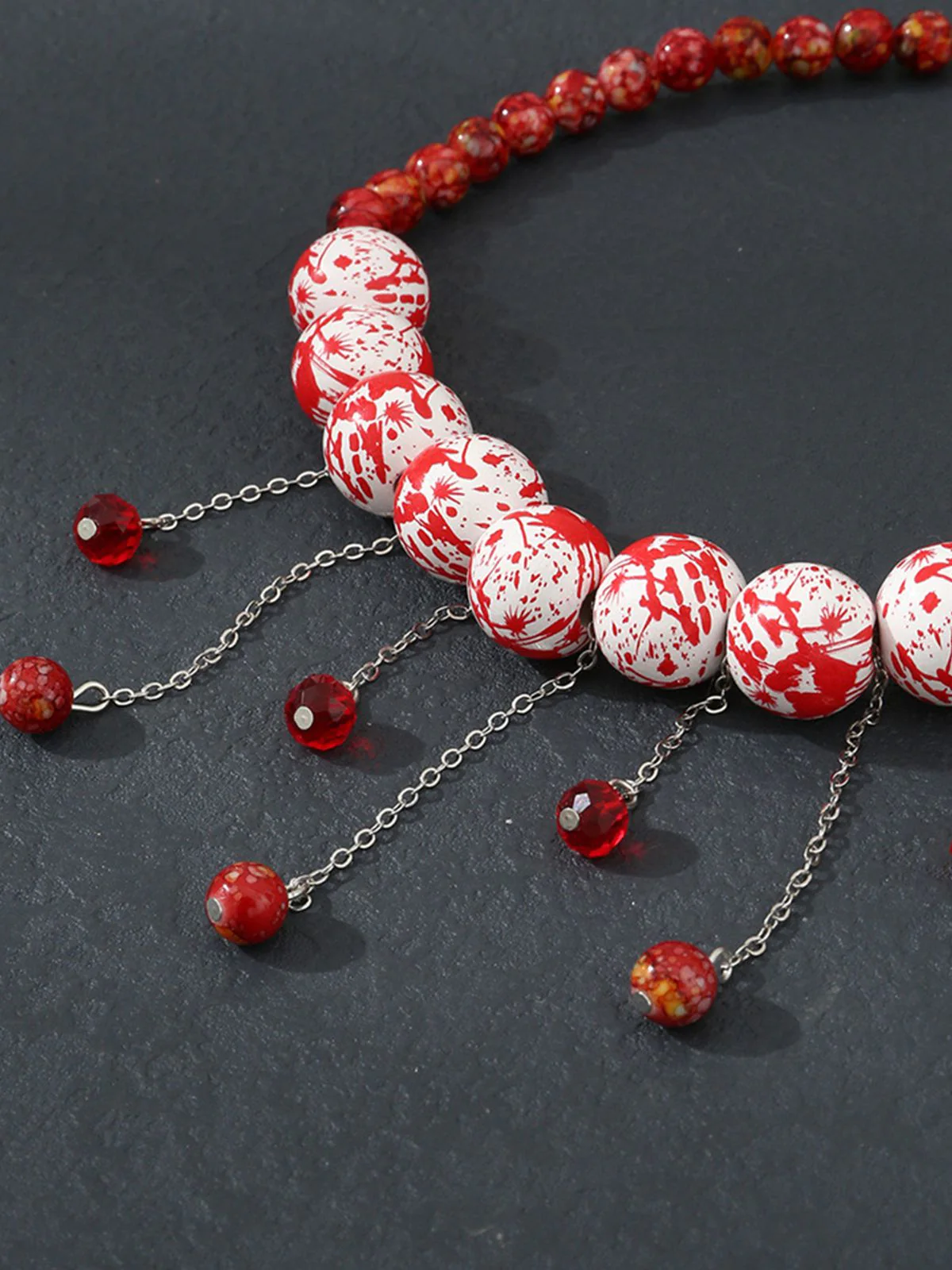 White Halloween Blood Gothic Necklace - Image 4