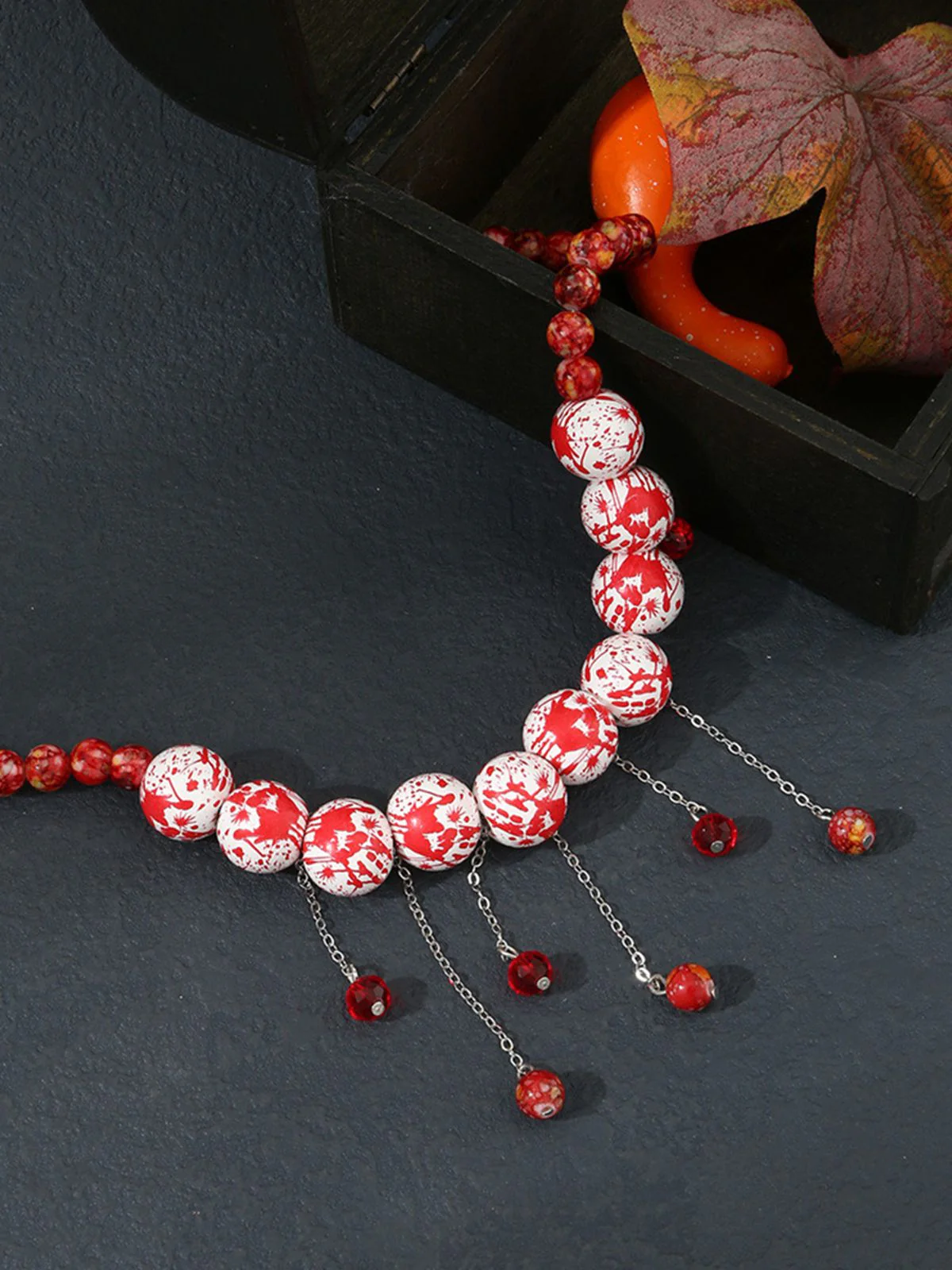 White Halloween Blood Gothic Necklace - Image 5