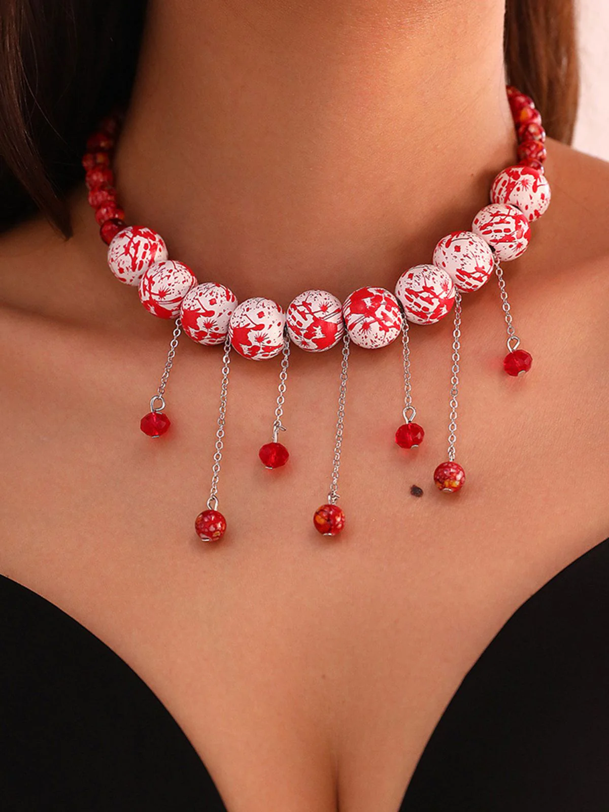 White Halloween Blood Gothic Necklace - Image 6