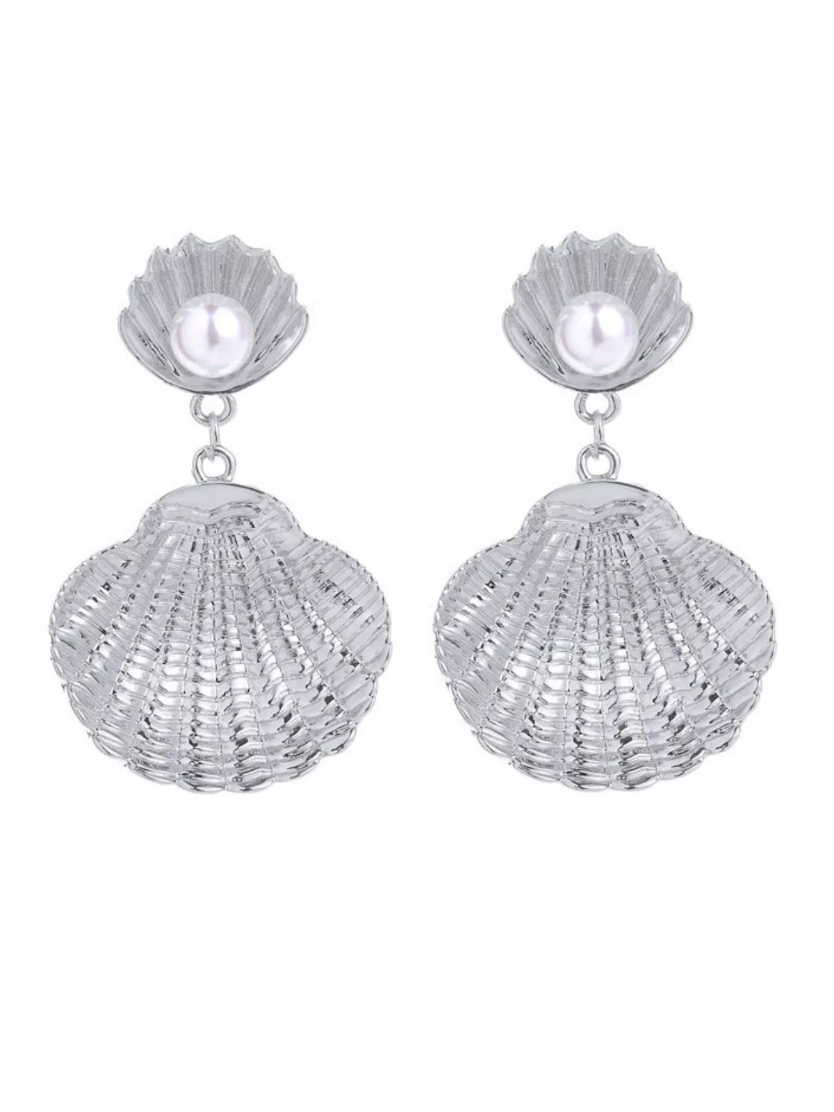White Pearl Shell Earrings - Image 4