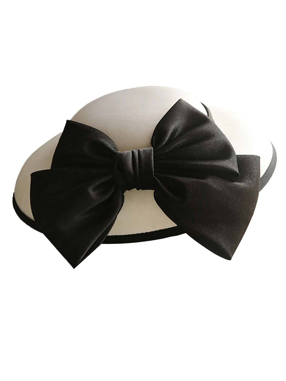 White Retro Bow Knot Wedding Hat - Image 7