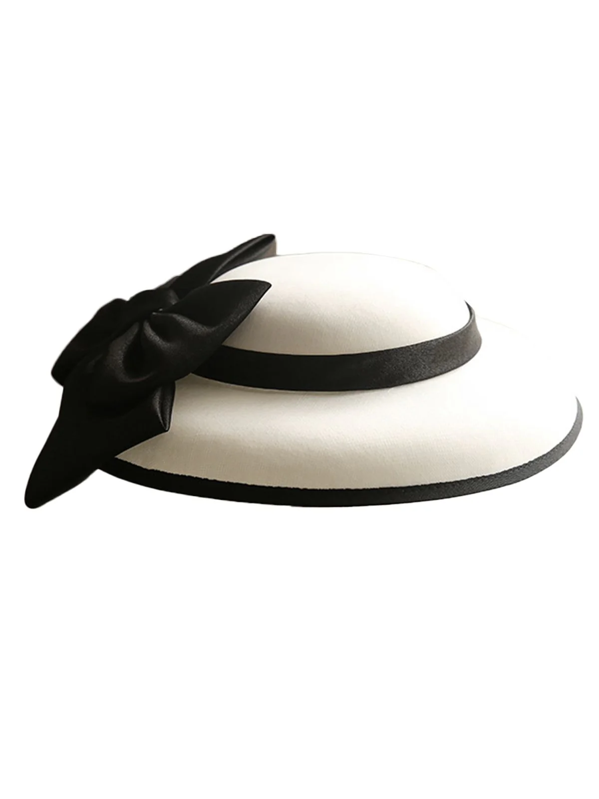 White Retro Bow Knot Wedding Hat - Image 8