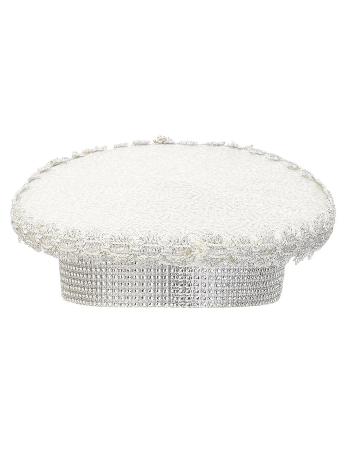 White Rhinestone Letter Party Big Cap Hat - Image 4