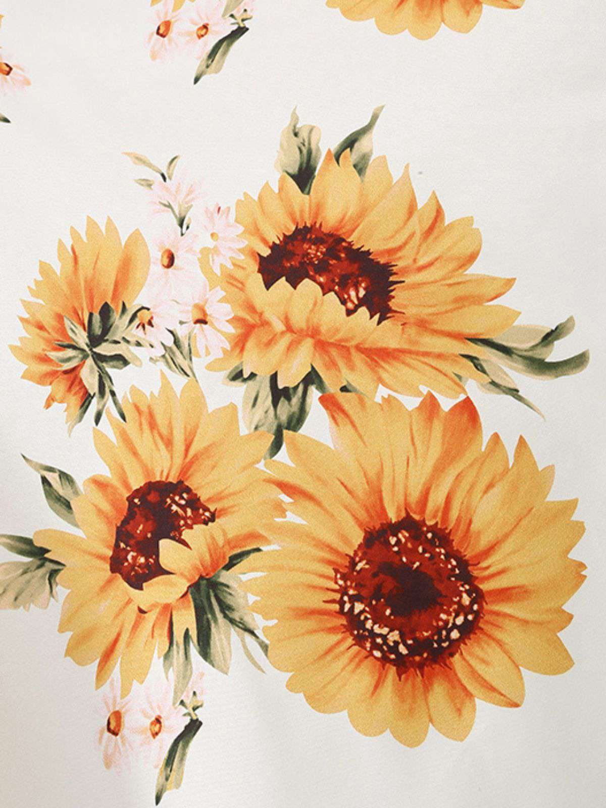 White & Yellow 1950s Sunflower Swing Dress - Image 3