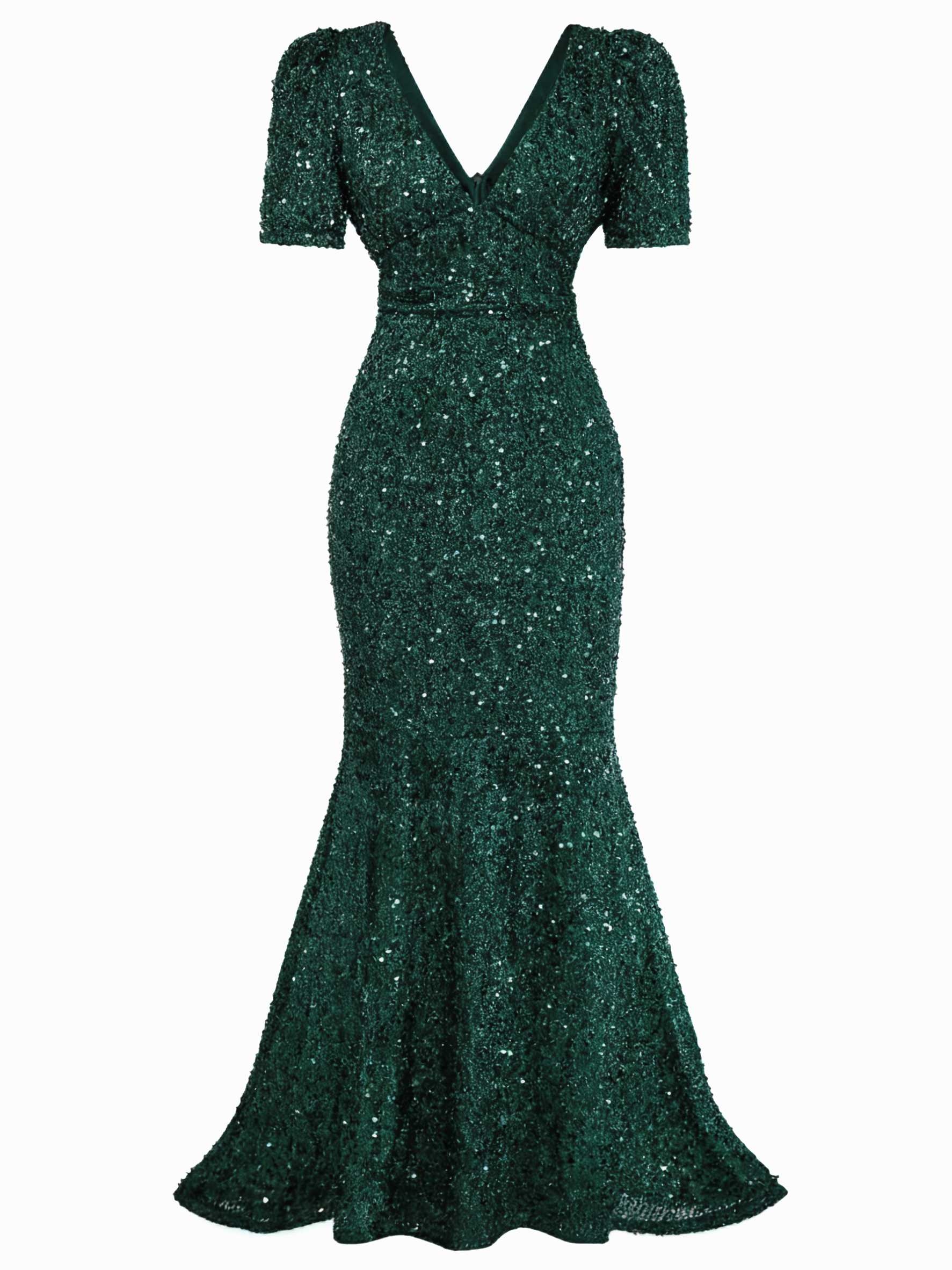 1930s Sequin Bow Maxi Mermaid Dress - Image 7