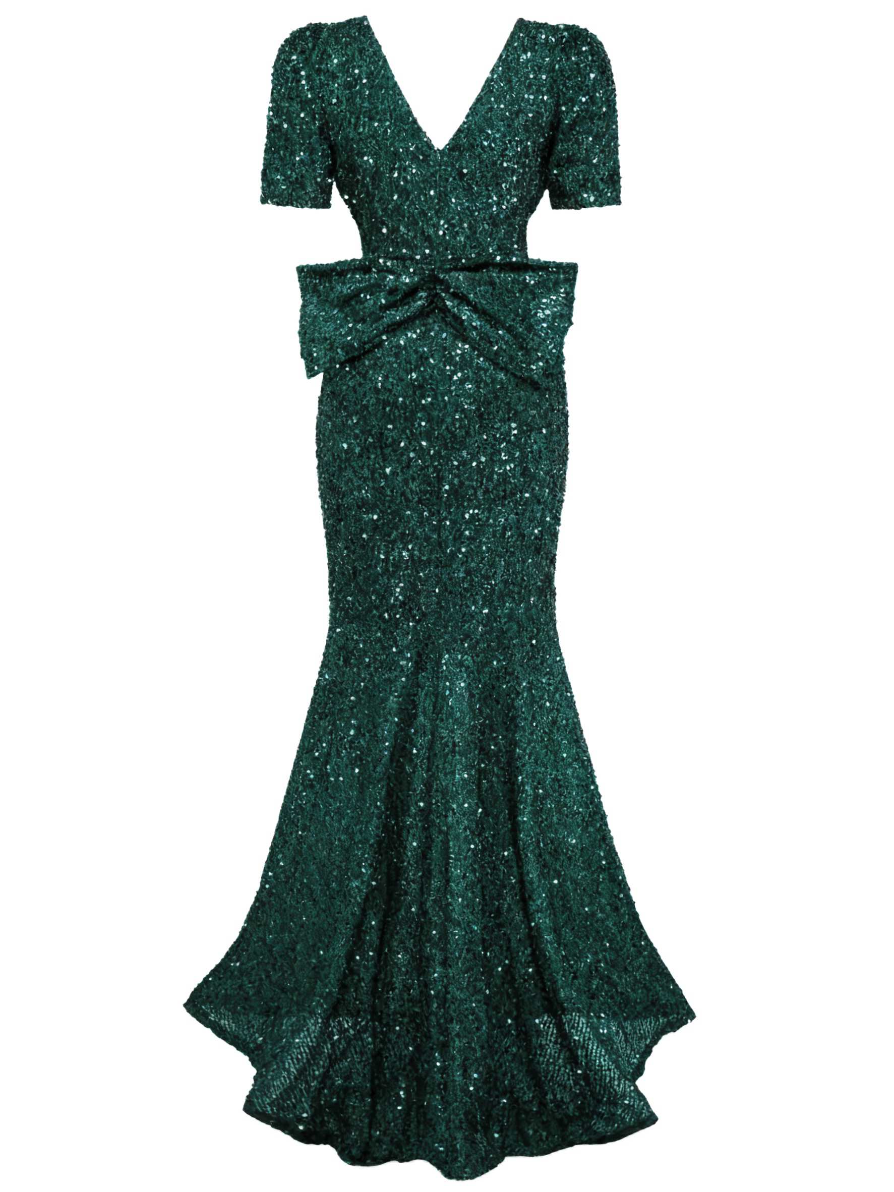1930s Sequin Bow Maxi Mermaid Dress - Image 8