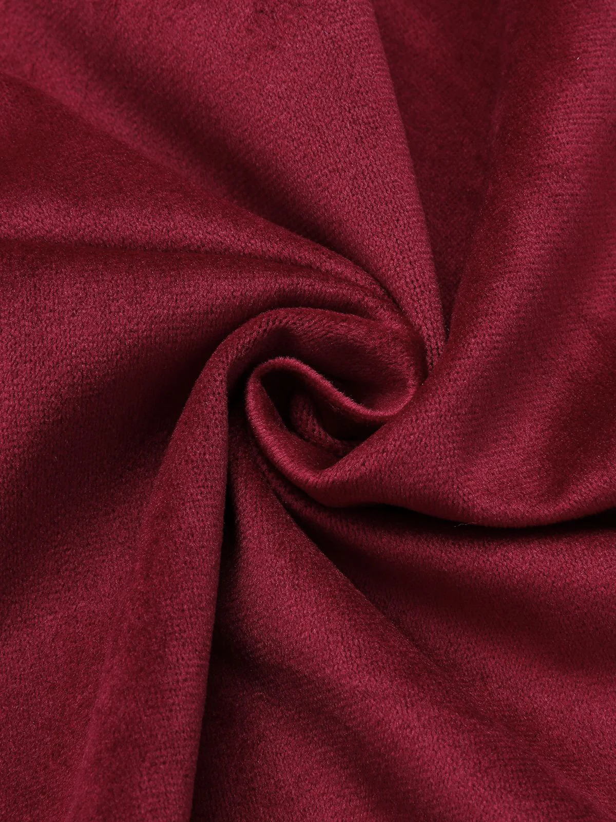 Wine Red 1930s Solid Suede Lapel Long Coat - Image 7