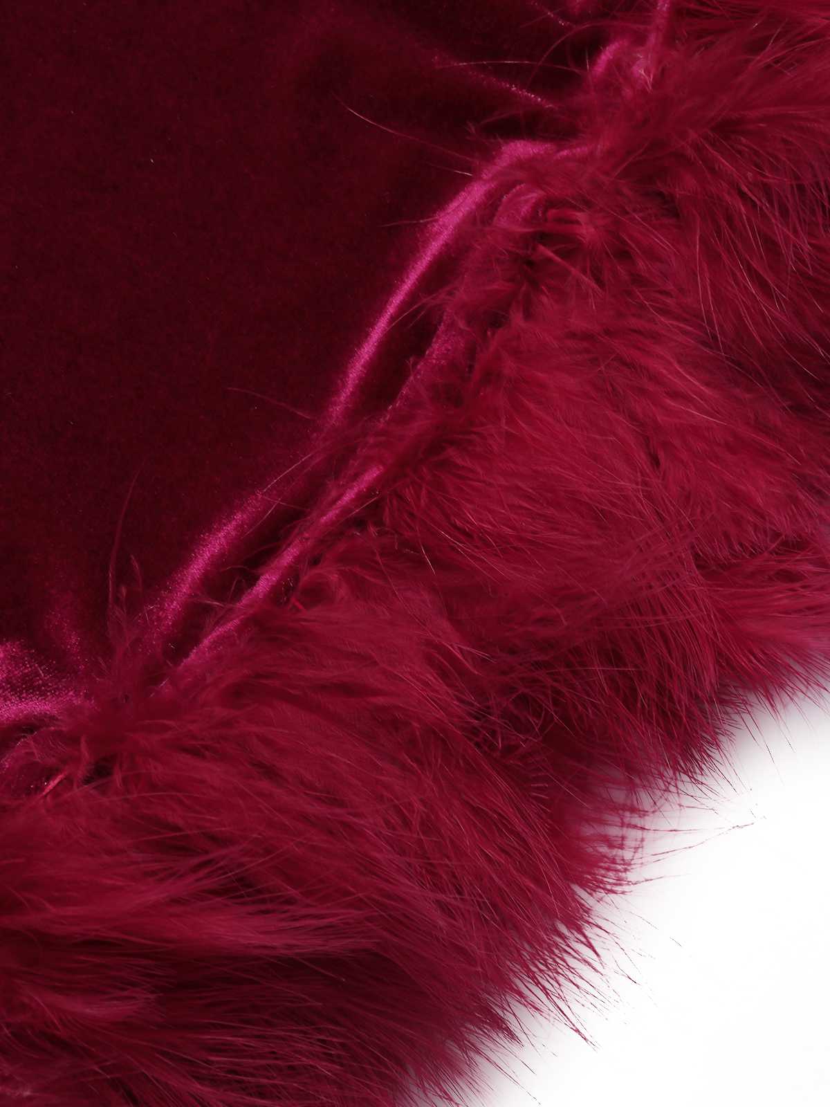 Wine Red 1930s Squared Neck Velvet Mermaid Dress - Image 6