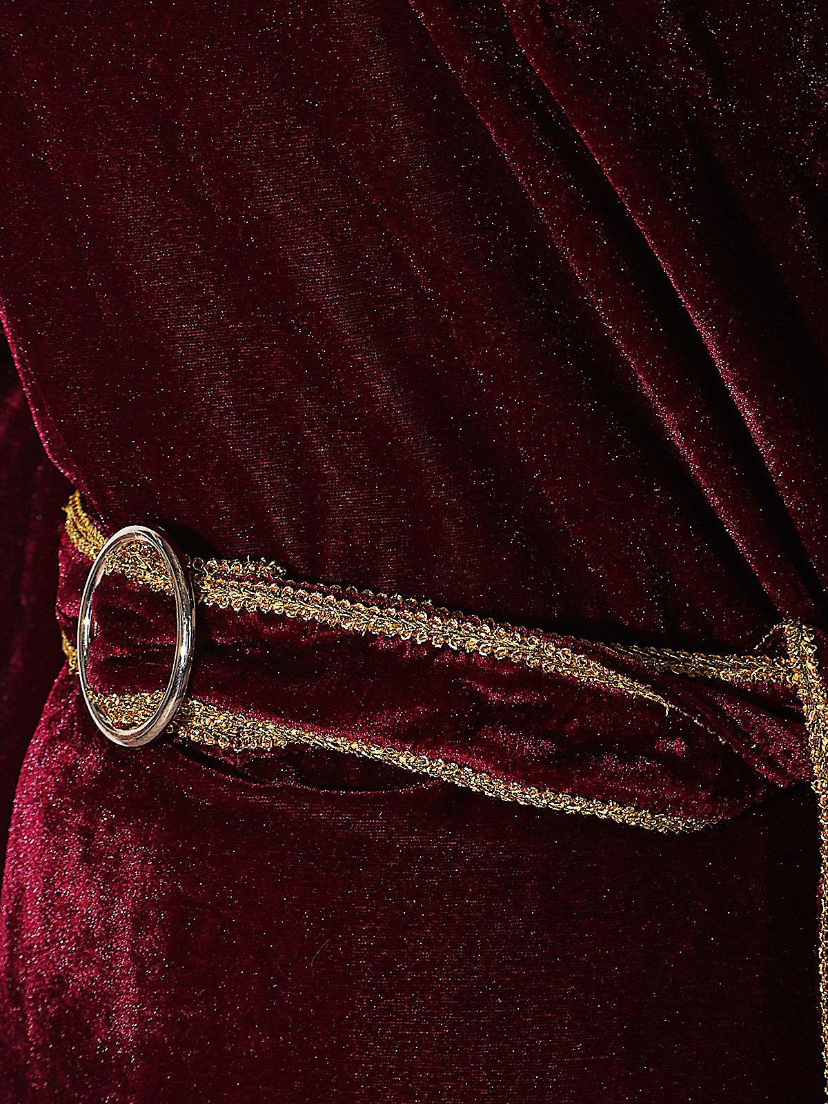 Wine Red 1930s Tangled Mother Gothel Velvet Dress - Image 5
