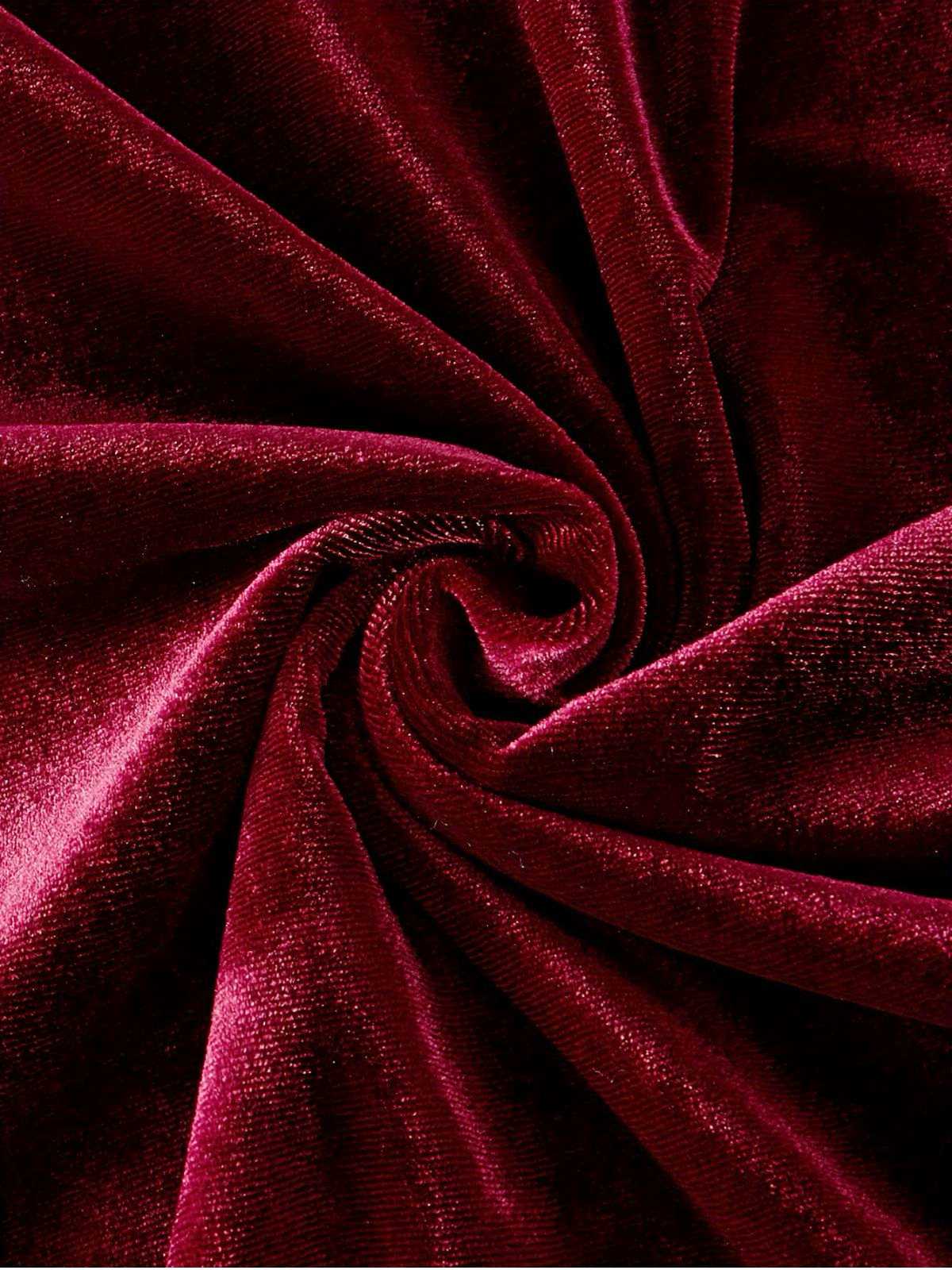 Wine Red 1930s Velvet Corset Formal Dress - Image 3