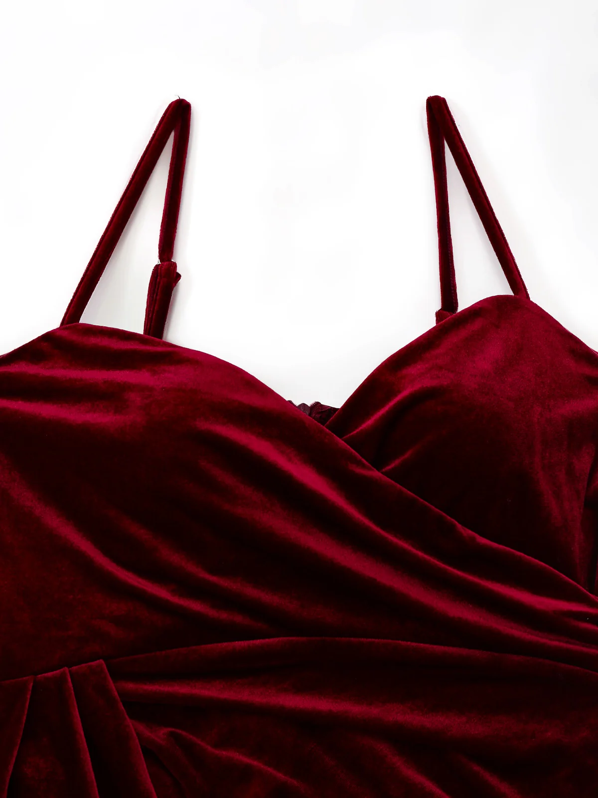 Wine Red 1930s Velvet Ruffled Hem Dress - Image 4